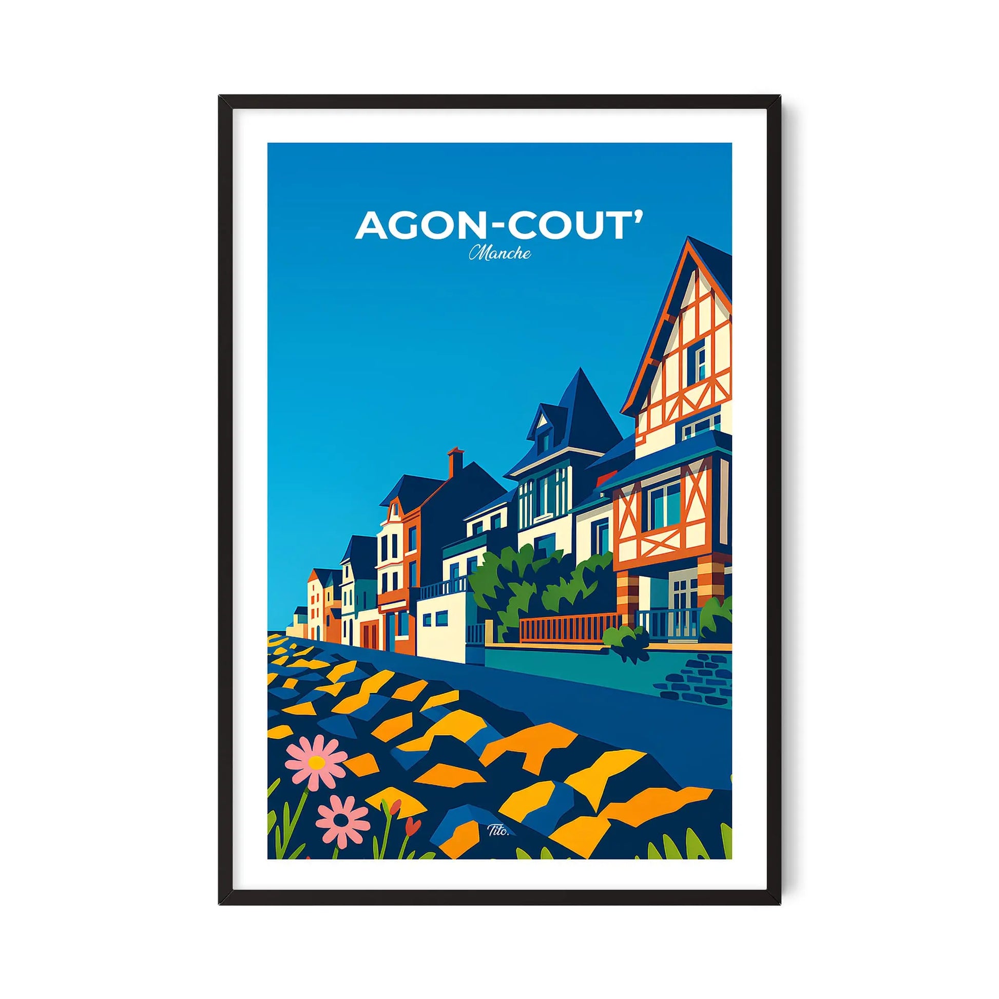 Affiche Agon-Coutainville - Poster vintage, impression artistique murale