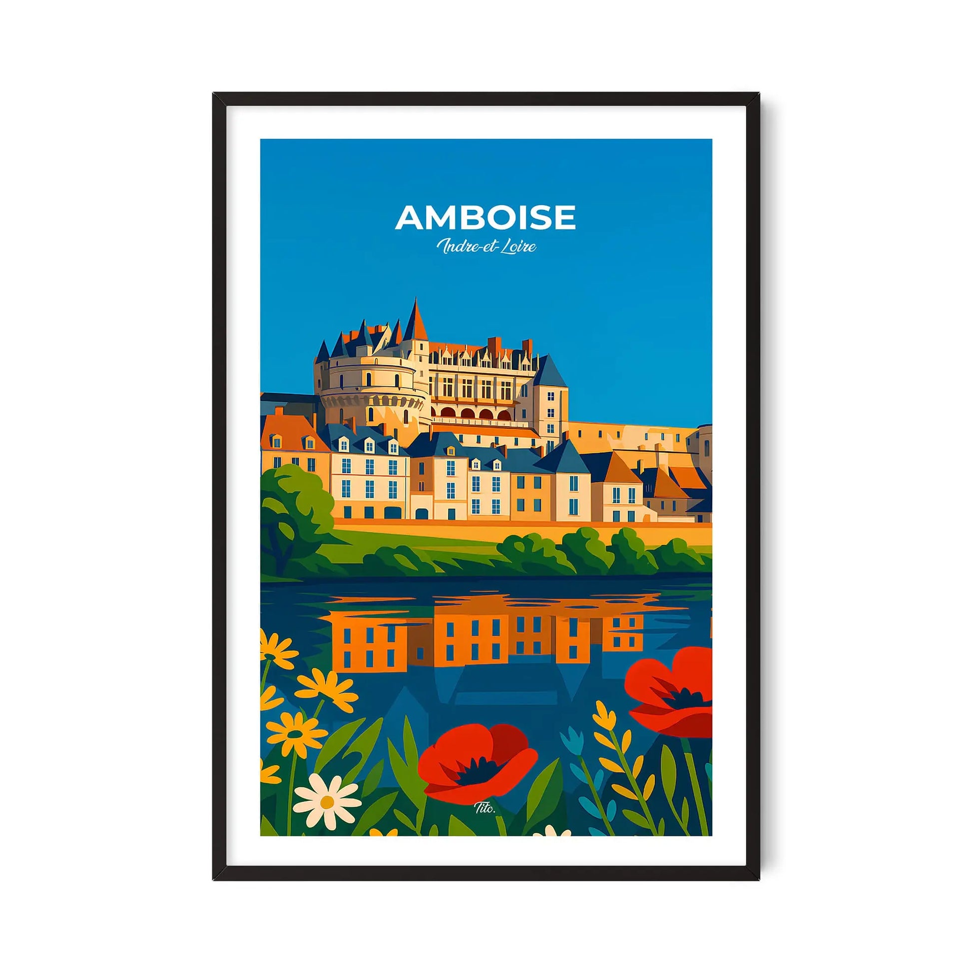 Affiche Amboise - Poster vintage, impression artistique murale
