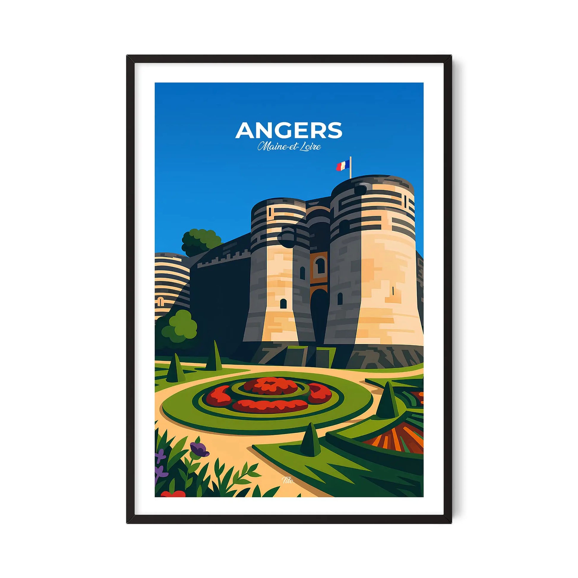 Affiche Angers - Poster vintage, impression artistique murale