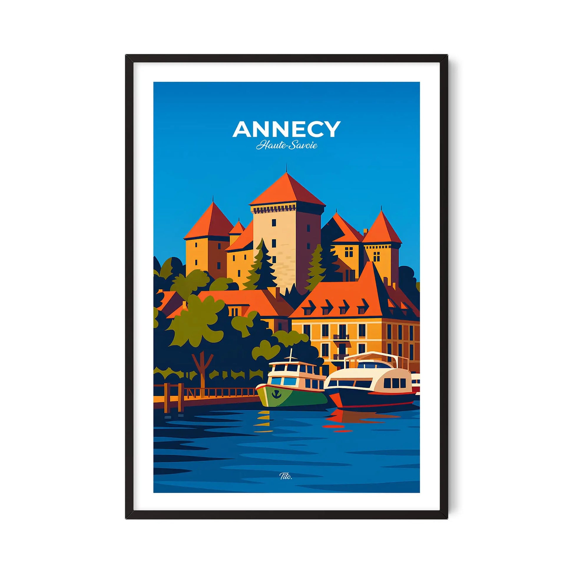 Affiche Annecy - Poster vintage, impression artistique murale