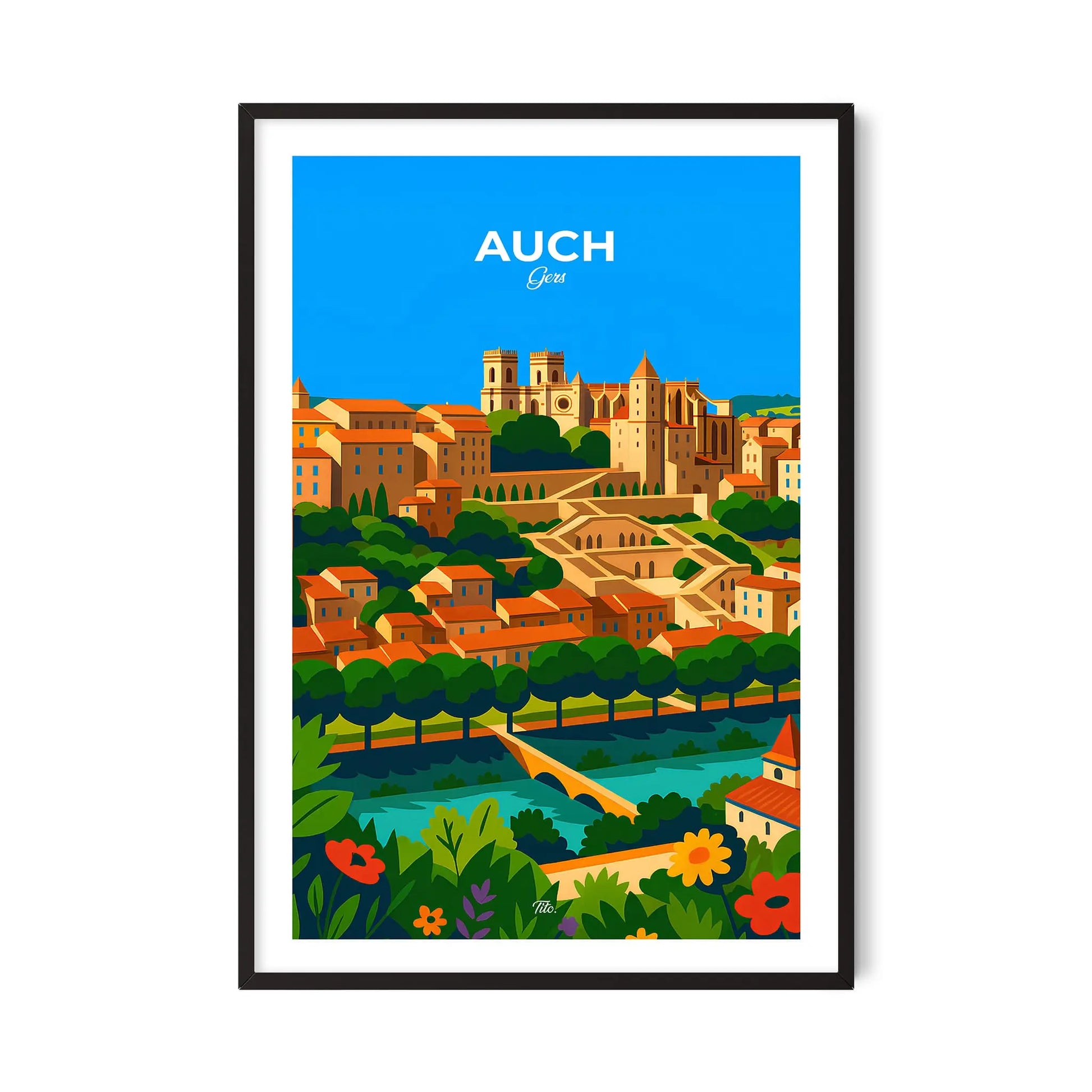 Affiche Auch - Poster vintage, impression artistique murale