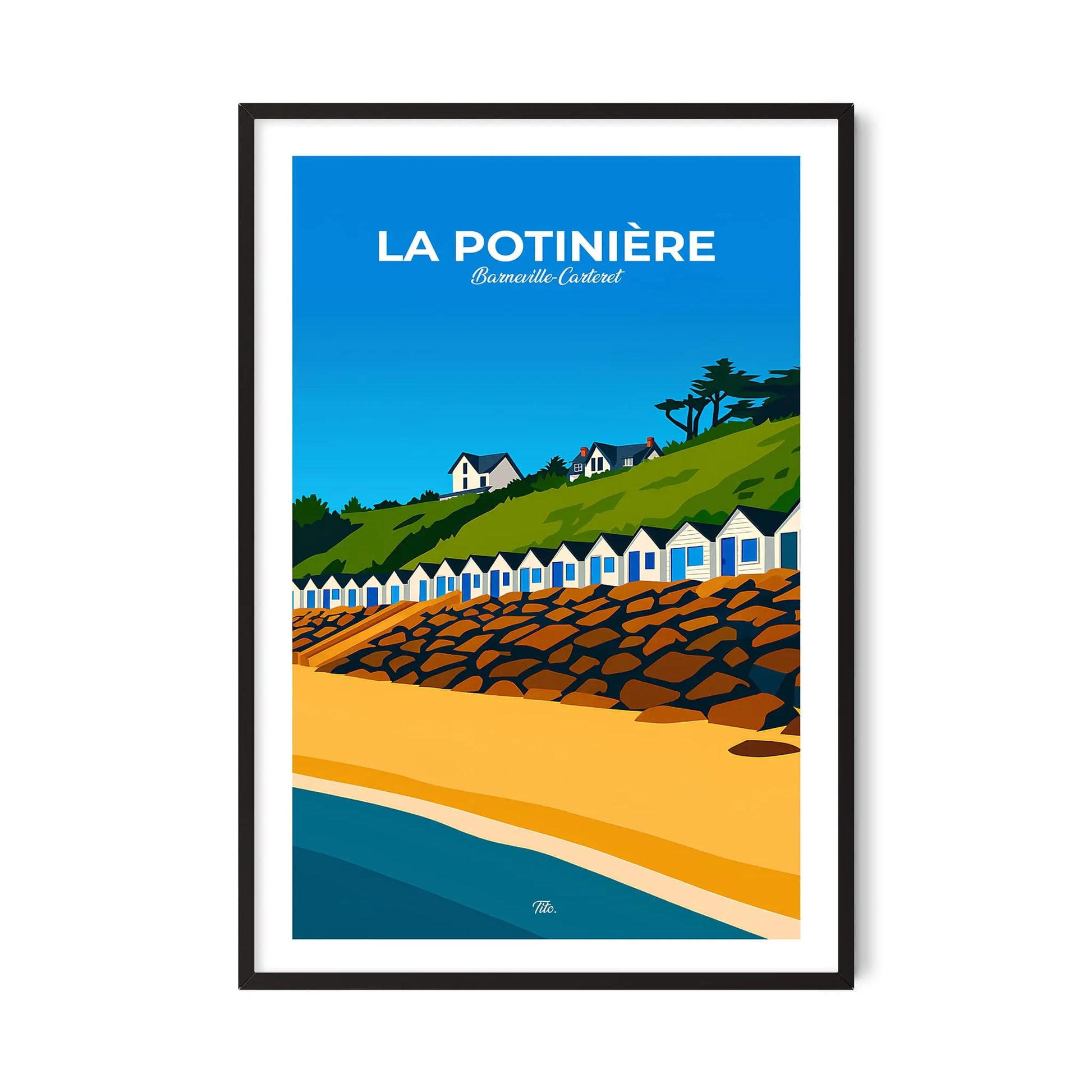 Affiche Barneville-Carteret - Poster vintage, impression artistique murale