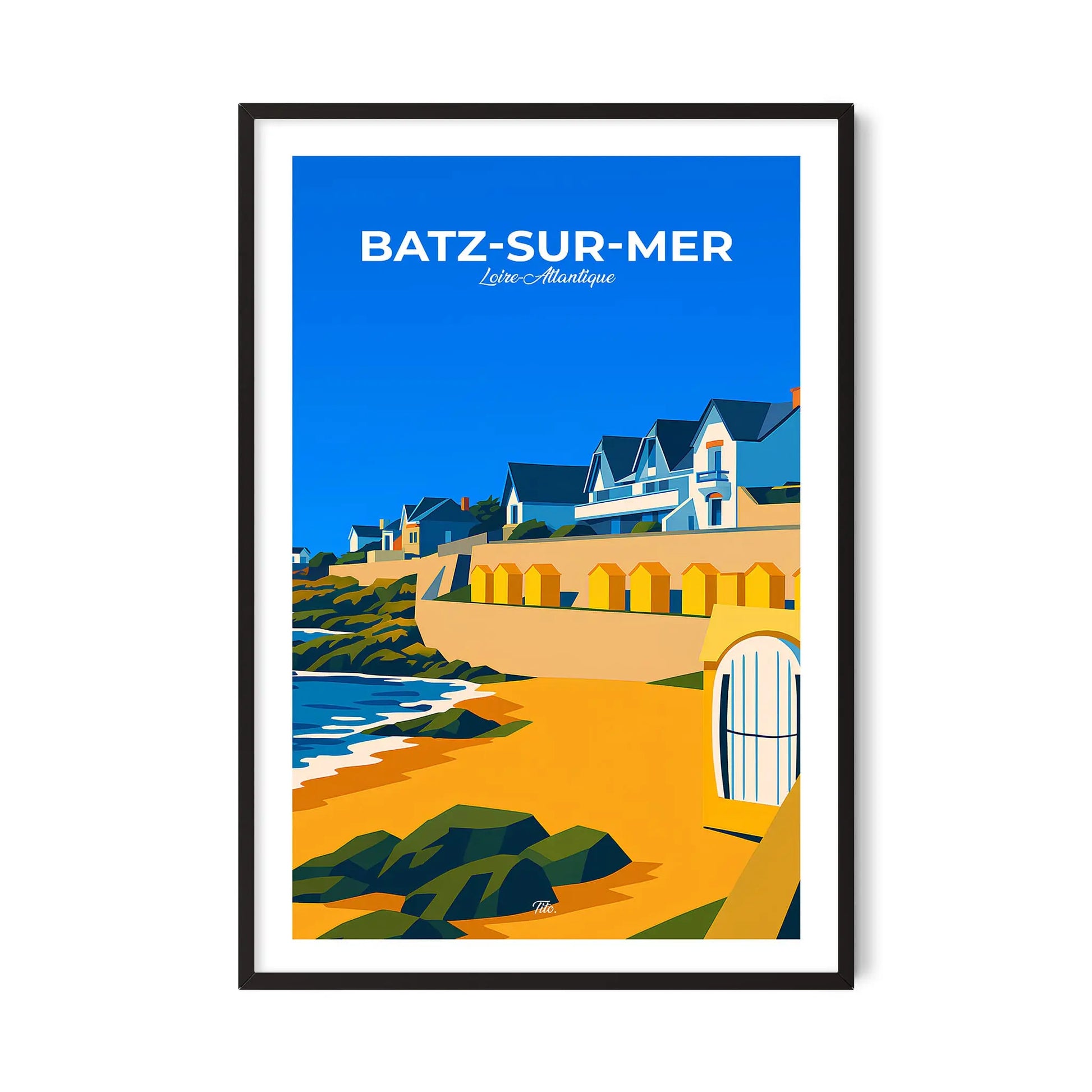 Affiche Batz-sur-Mer - Poster vintage, impression artistique murale