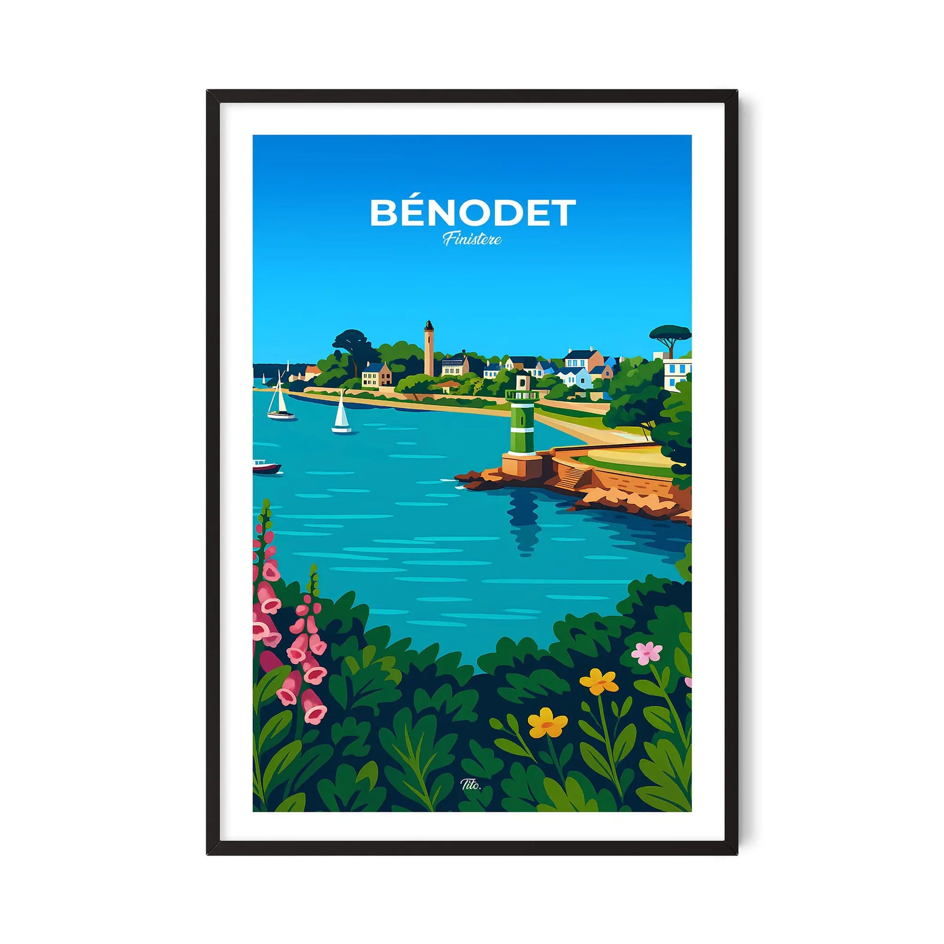 Affiche Bénodet - Poster vintage, impression artistique murale