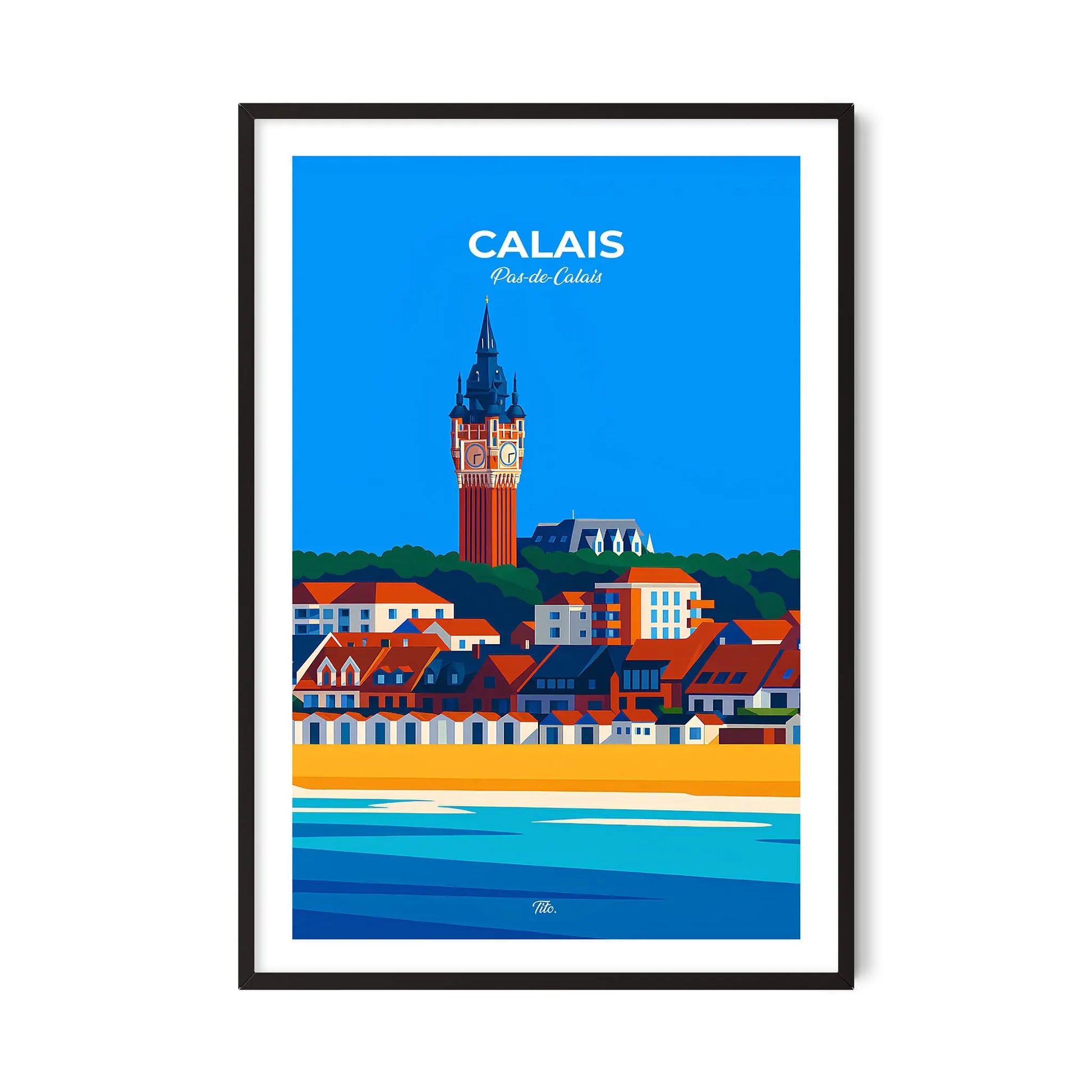 Affiche Calais - Poster vintage, impression artistique murale