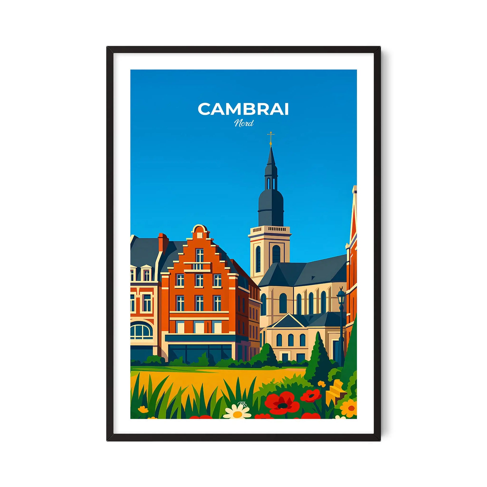 Affiche Cambrai - Poster vintage, impression artistique murale