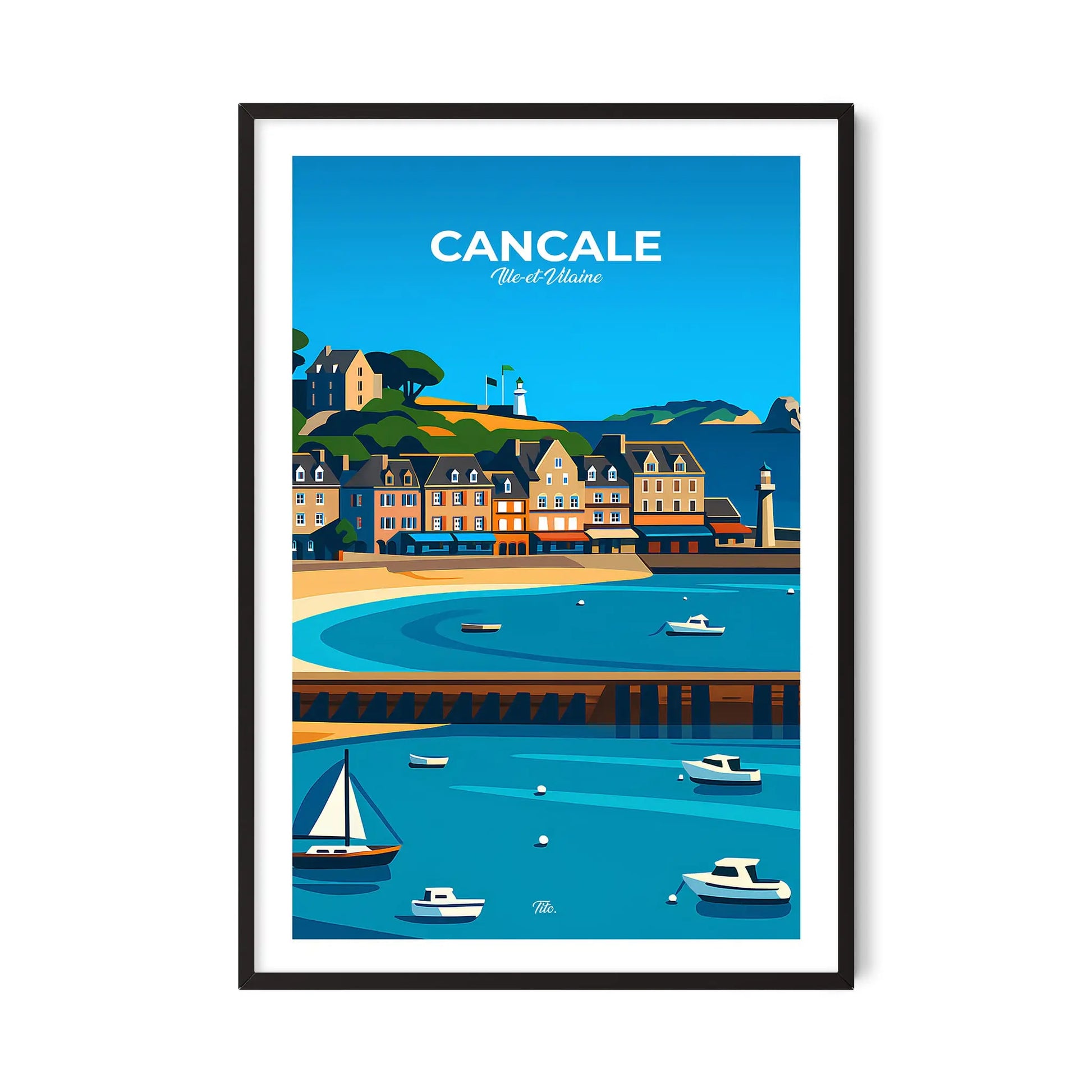 Affiche Cancale - Poster vintage, impression artistique murale
