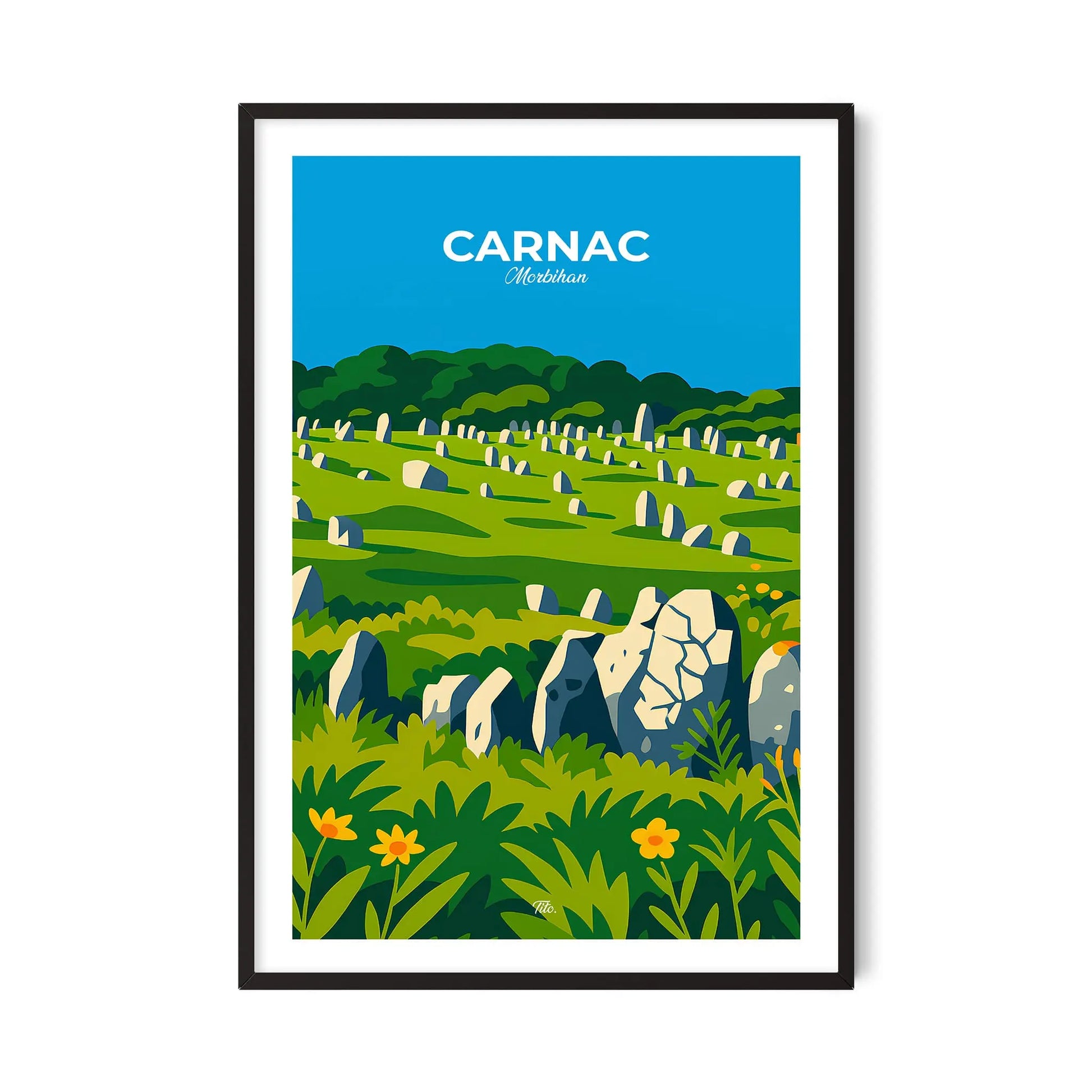 Affiche Carnac - Poster vintage, impression artistique murale