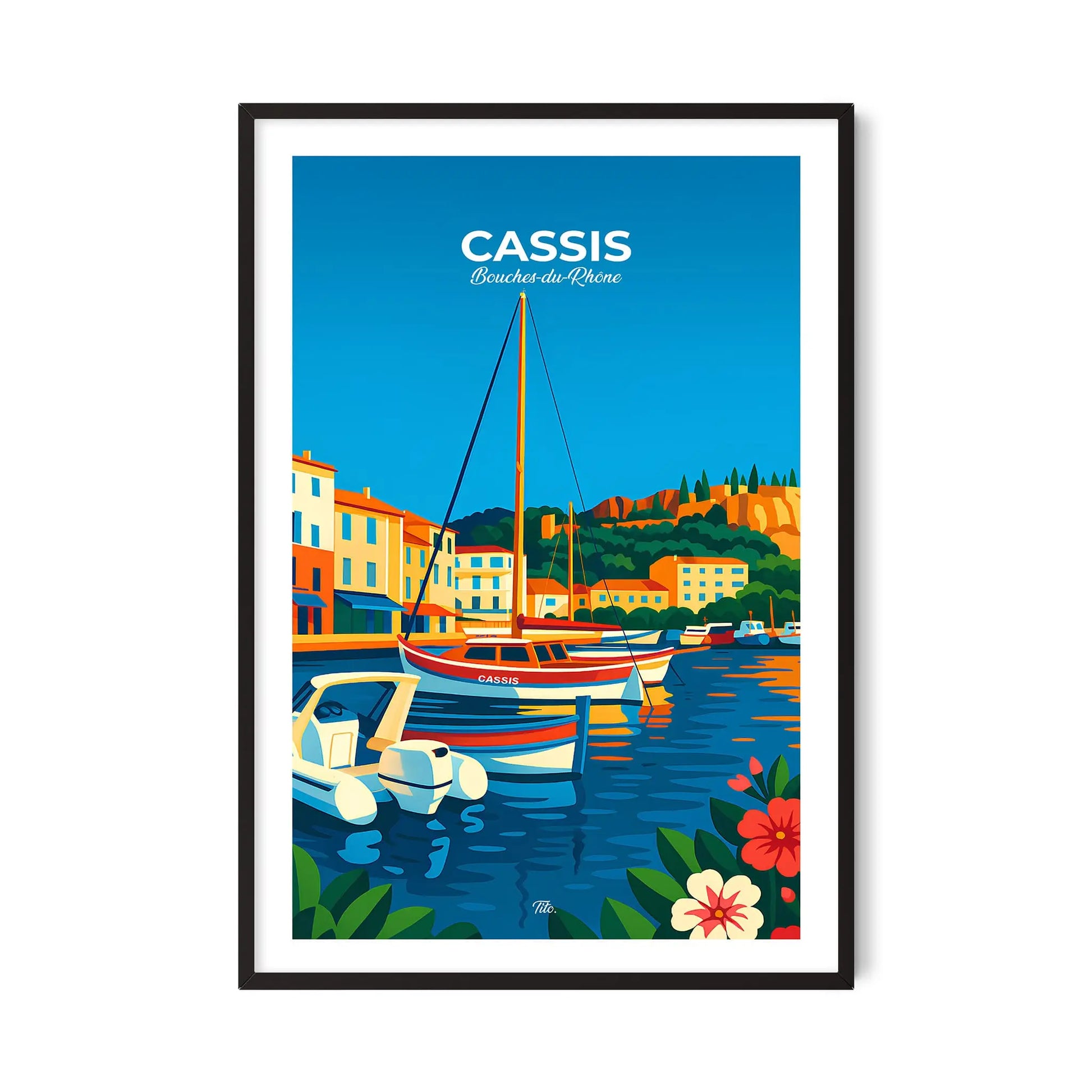 Affiche Cassis - Poster vintage, impression artistique murale