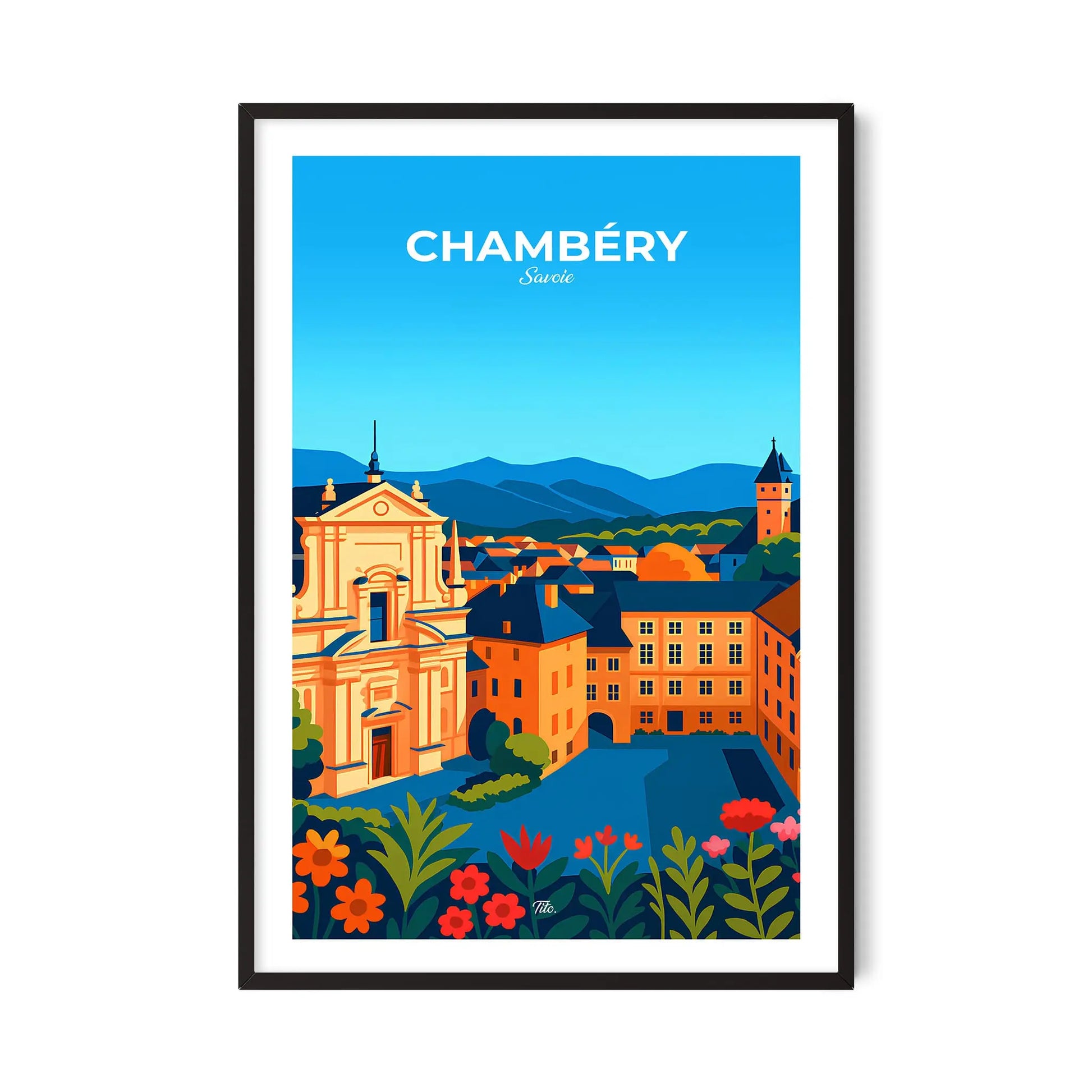 Affiche Chambéry - Poster vintage, impression artistique murale