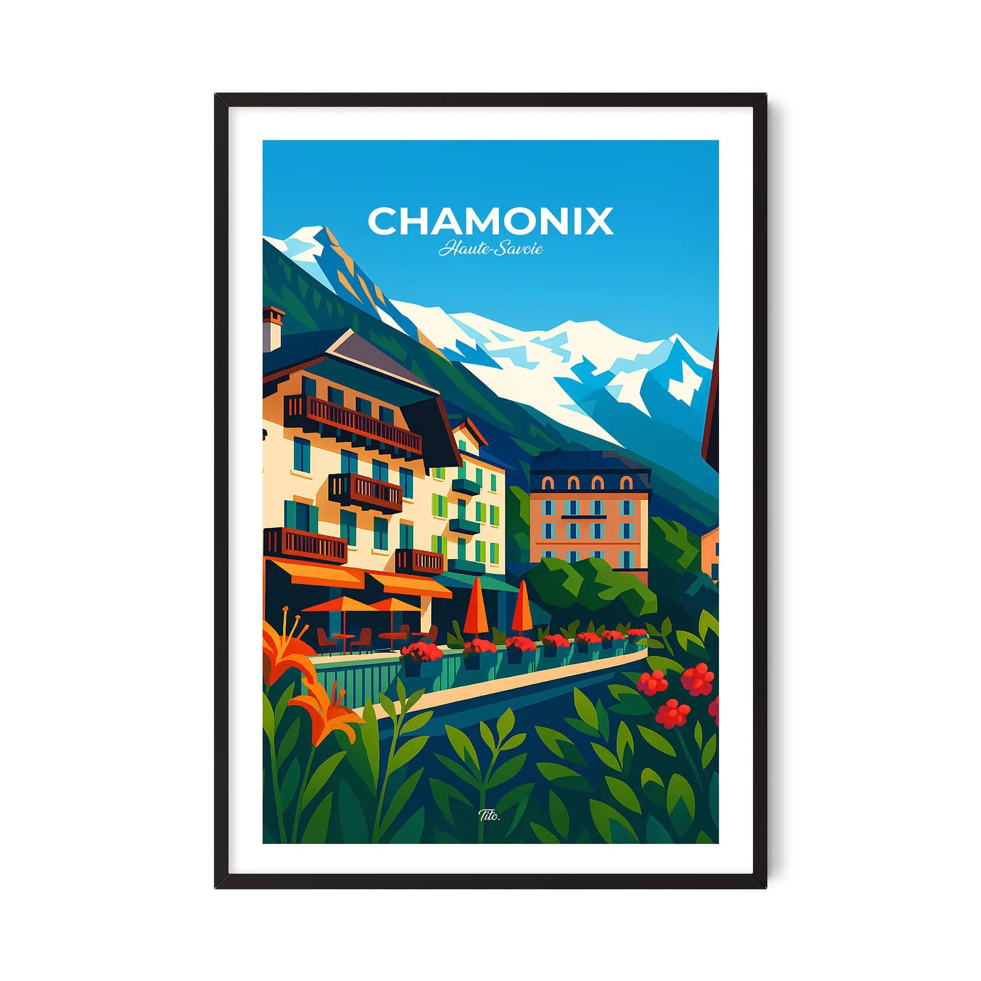 Affiche Chamonix - Poster vintage, impression artistique murale