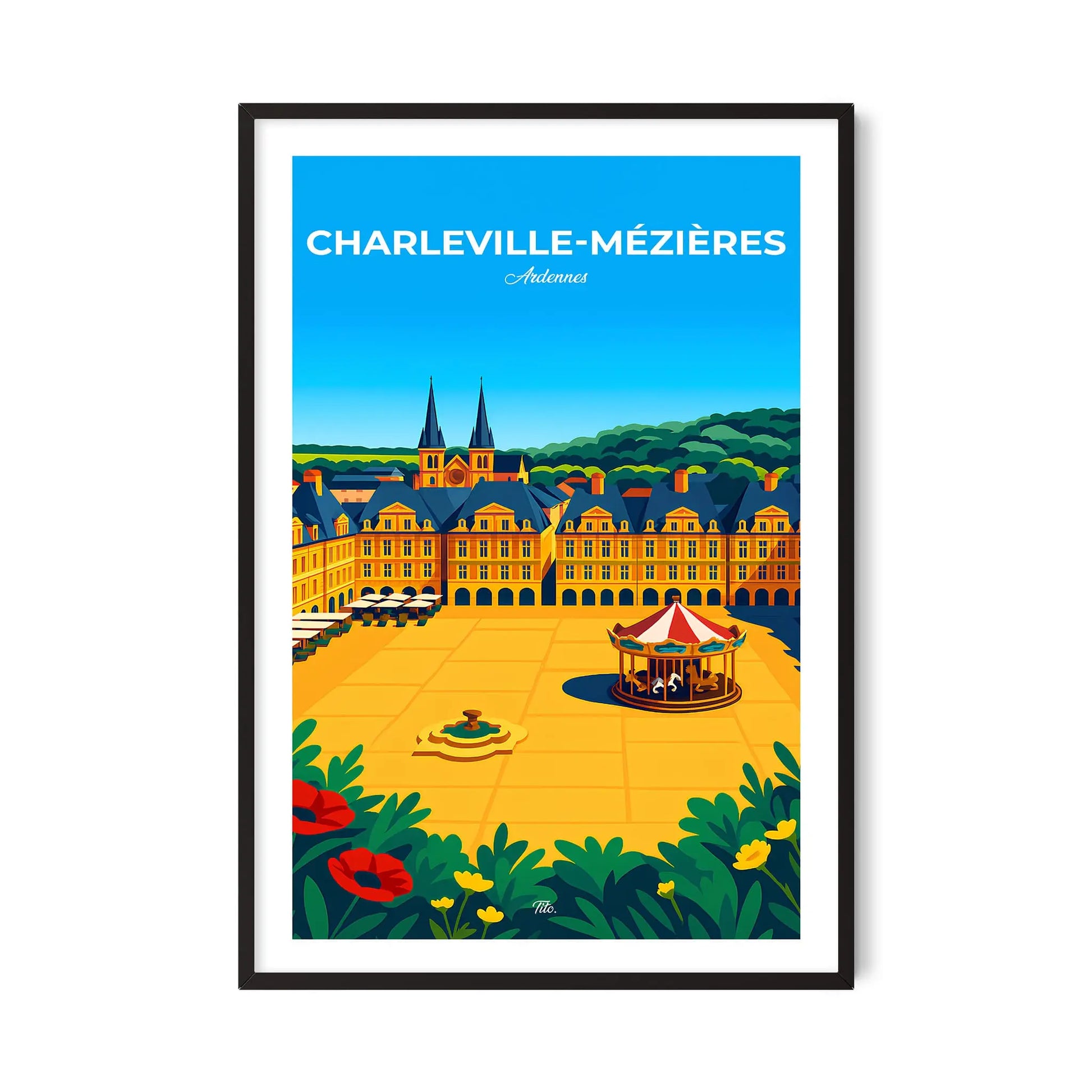 Affiche Charleville-Mézières - Poster vintage, impression artistique murale
