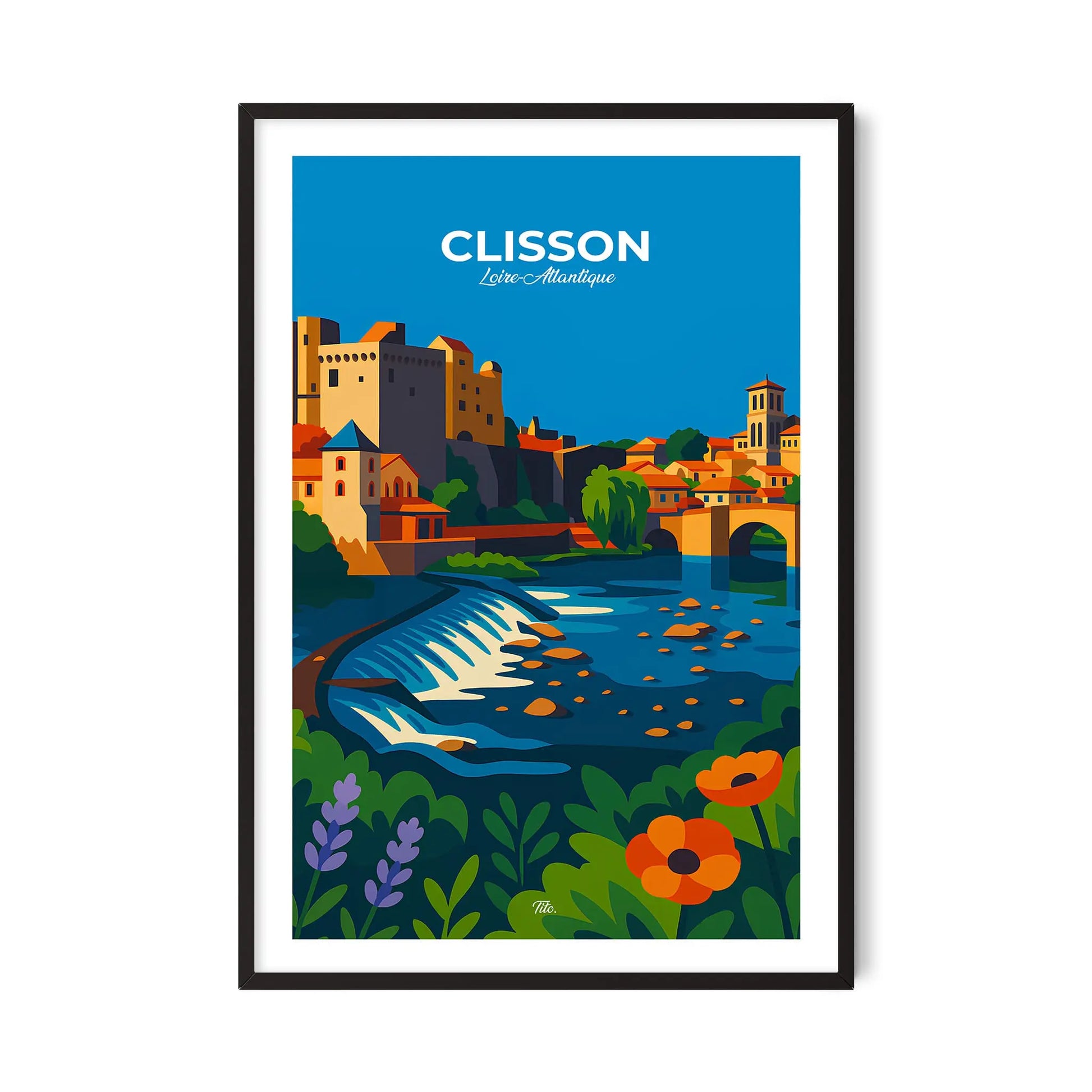 Affiche Clisson - Poster vintage, impression artistique murale