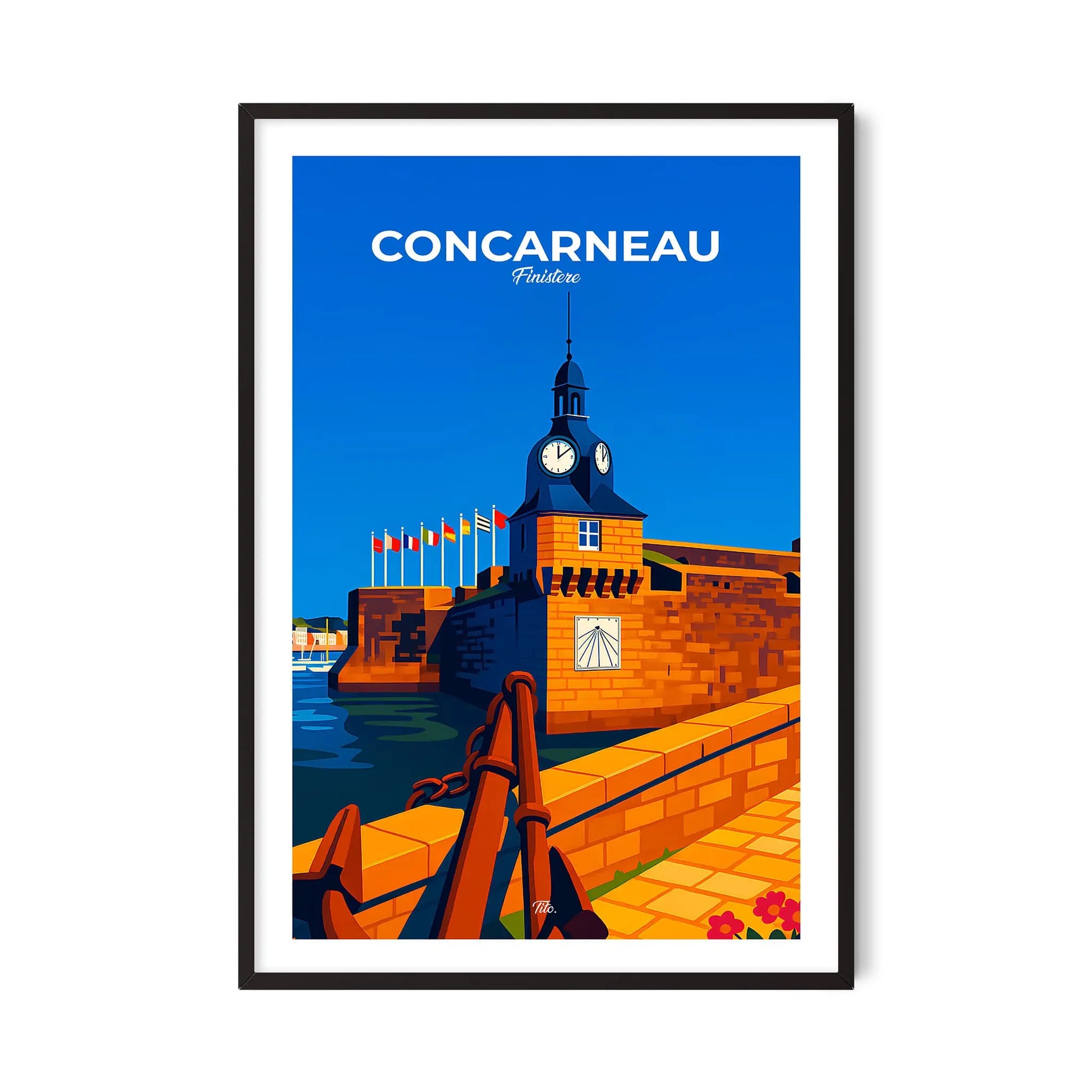 Affiche Concarneau - Poster vintage, impression artistique murale