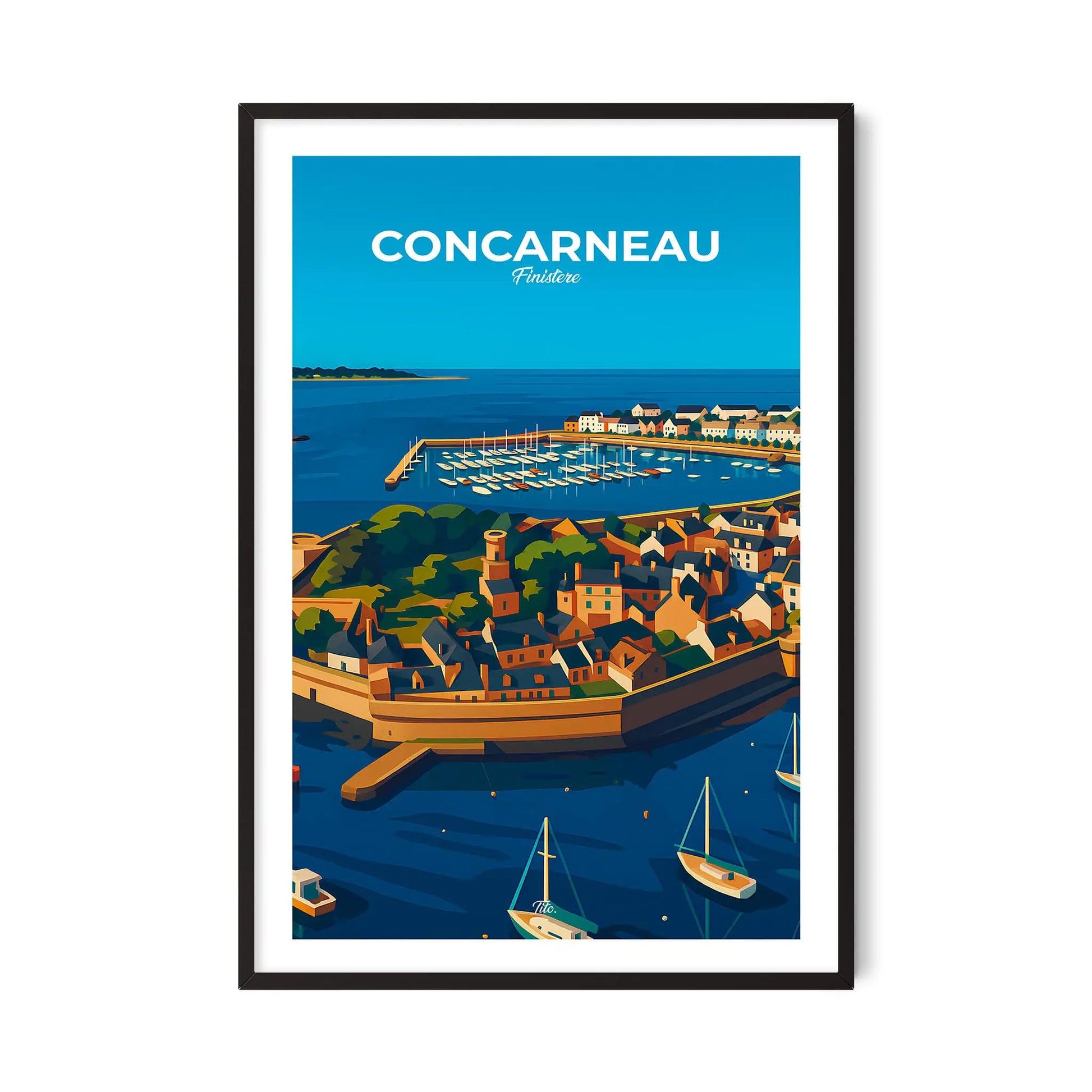 Affiche Concarneau - Poster vintage, impression artistique murale