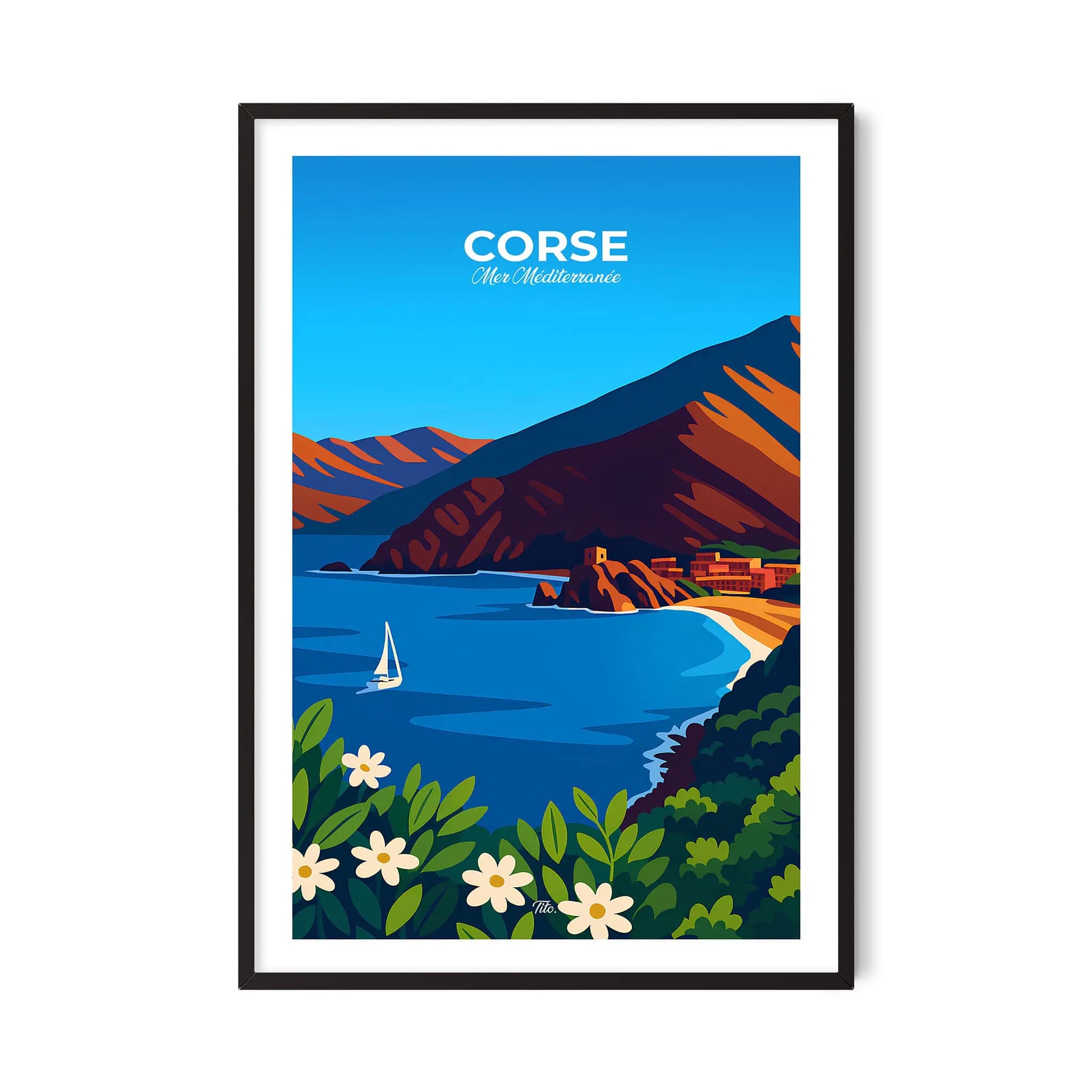 Affiche Corse - Poster vintage, impression artistique murale