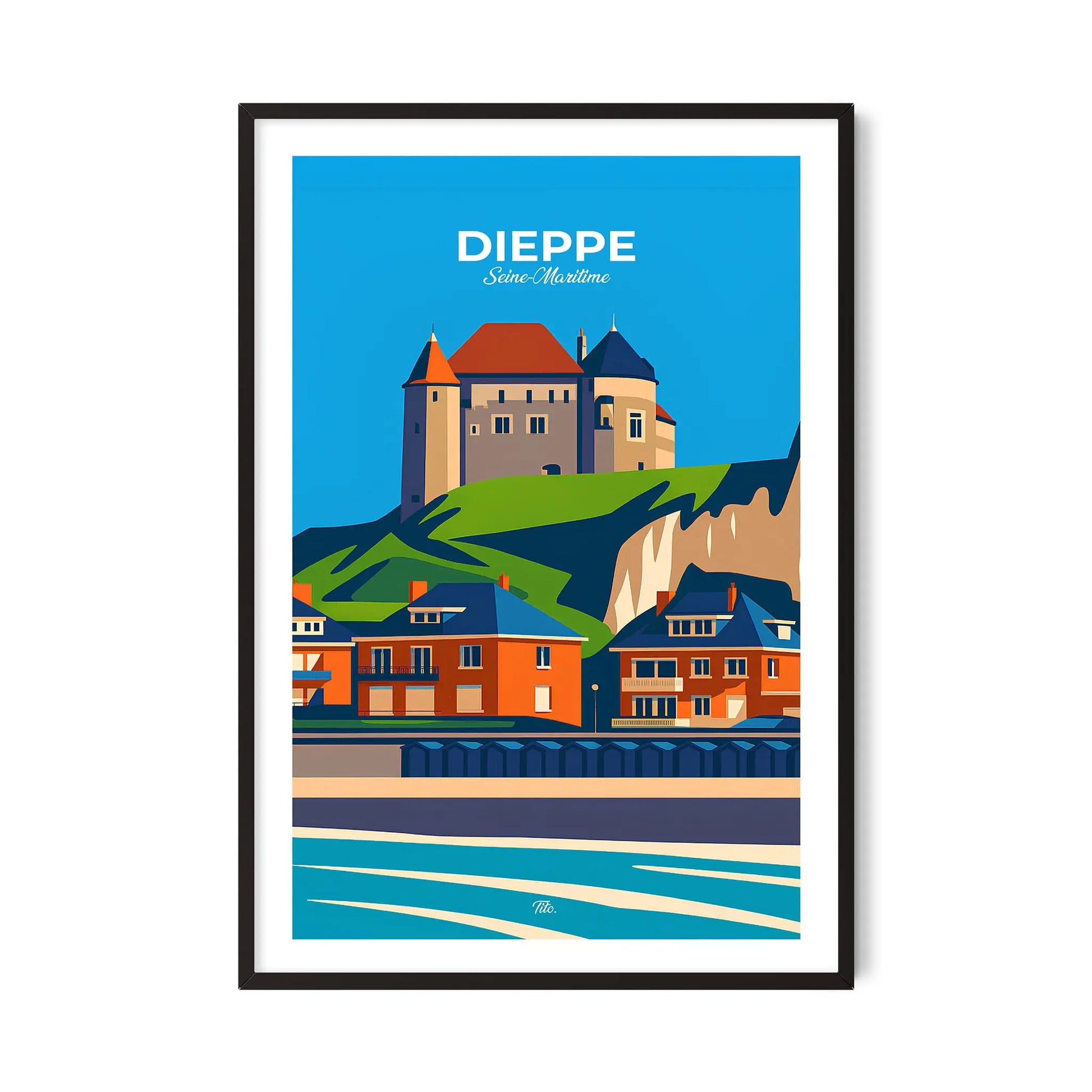 Affiche Dieppe - Poster vintage, impression artistique murale