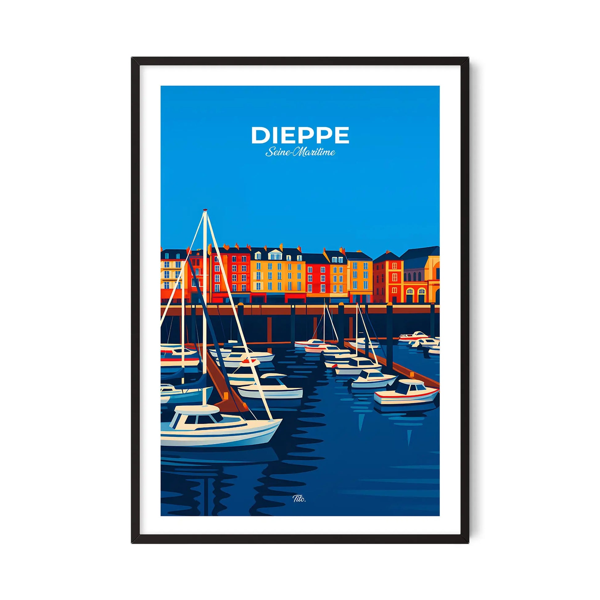 Affiche Dieppe - Poster vintage, impression artistique murale