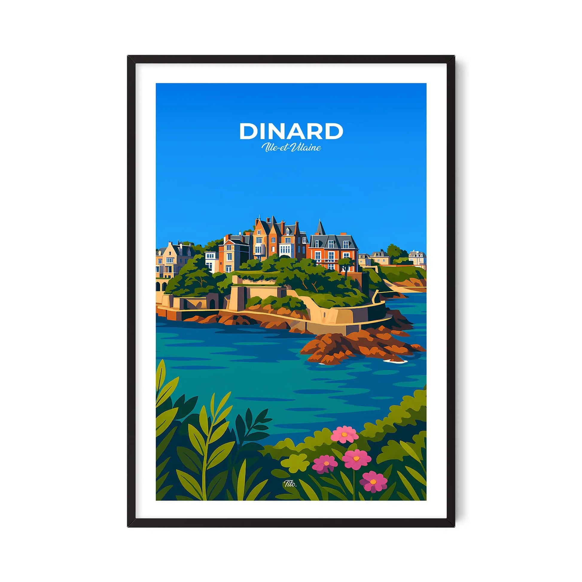 Affiche Dinard - Poster vintage, impression artistique murale