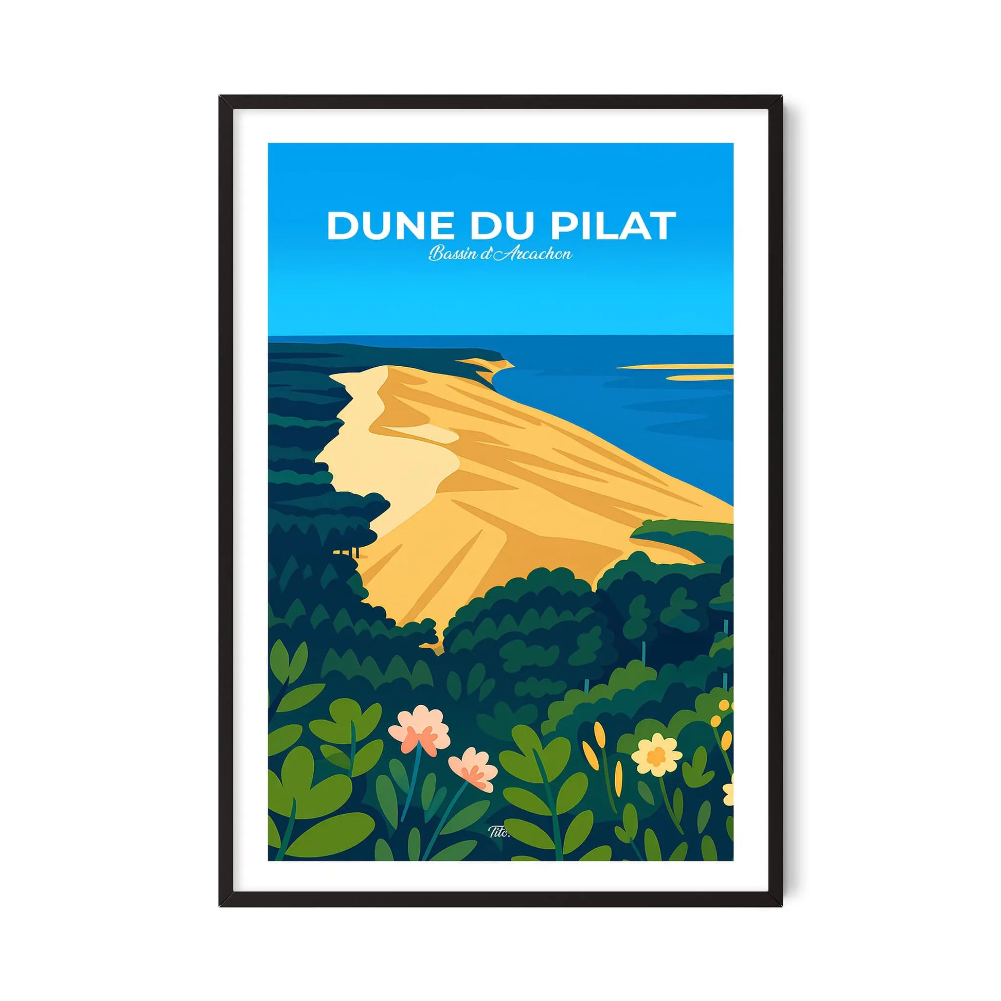 Affiche Dune du Pilat - Poster vintage, impression artistique murale