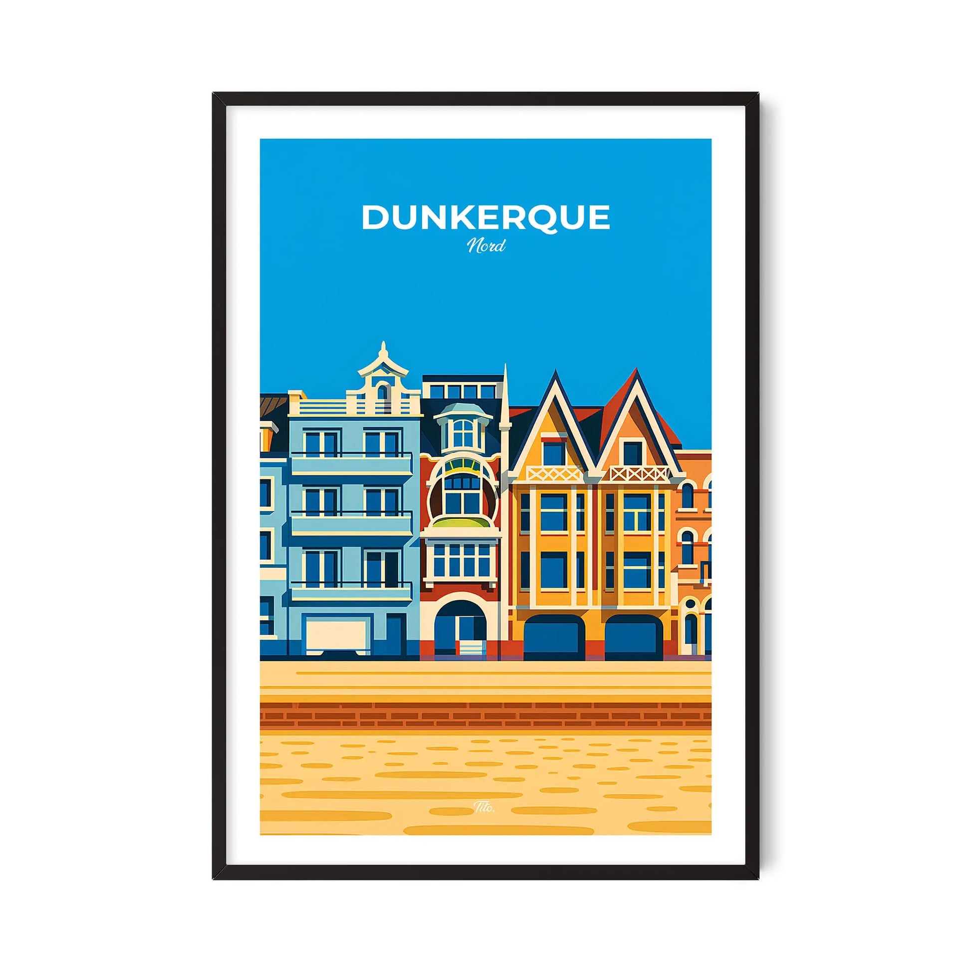 Affiche Dunkerque - Poster vintage, impression artistique murale