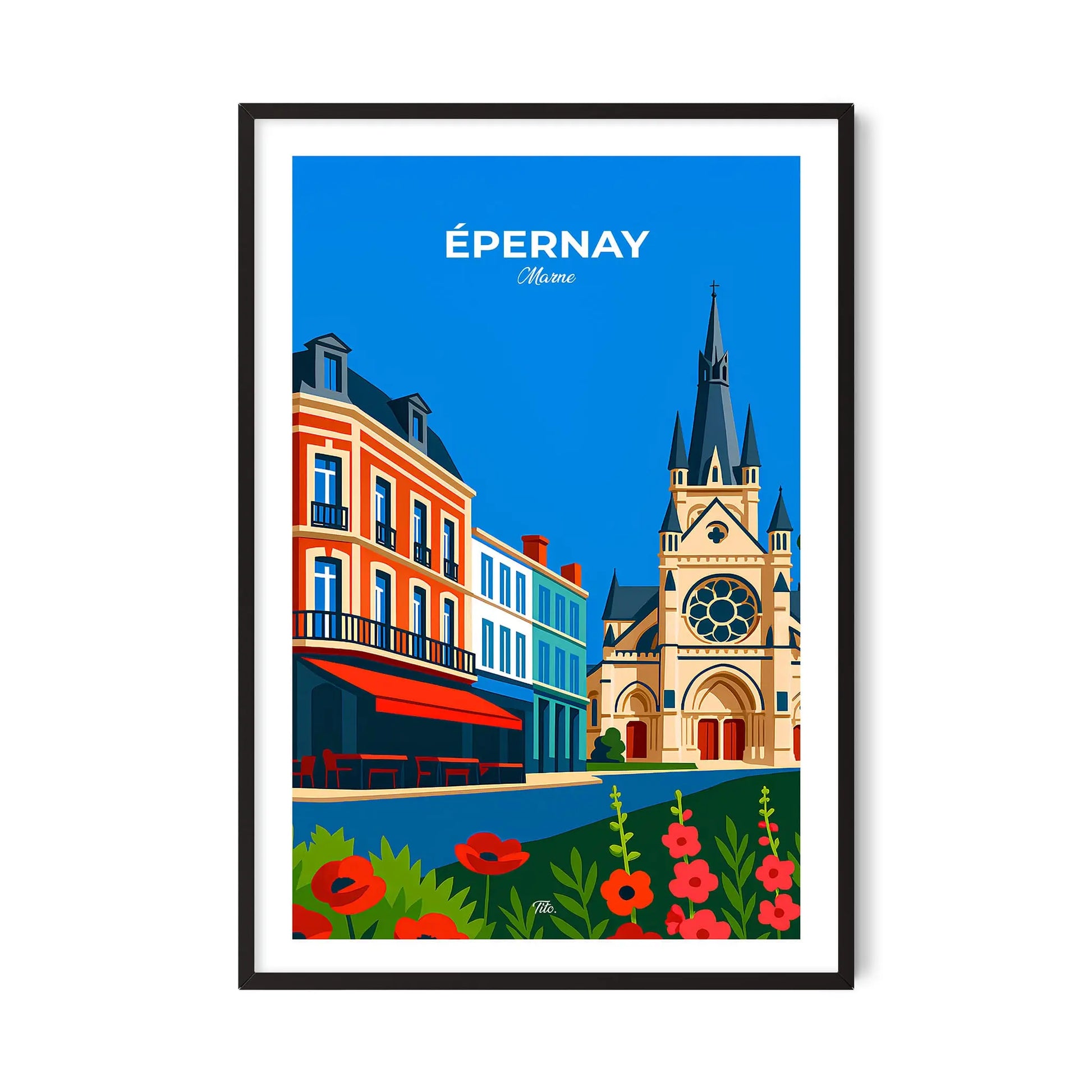 Affiche Épernay - Poster vintage, impression artistique murale