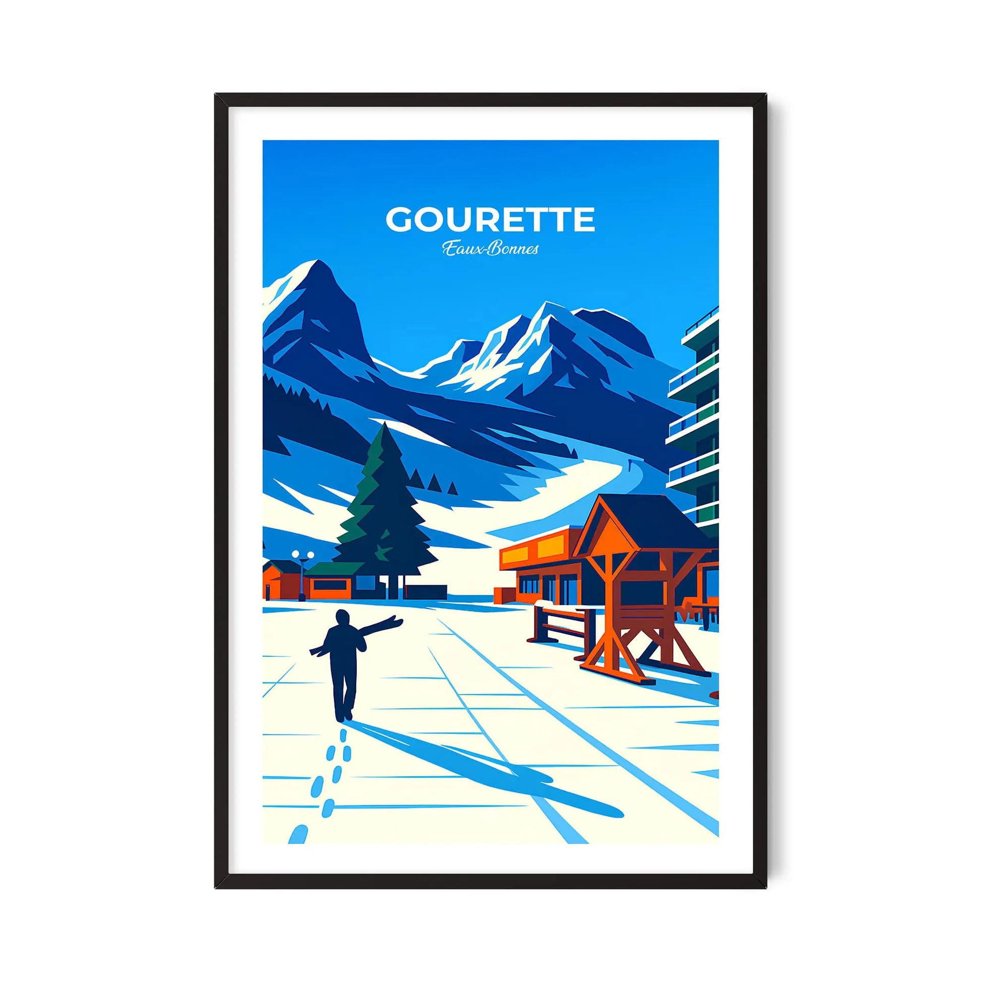 Affiche Gourette - Poster vintage, impression artistique murale