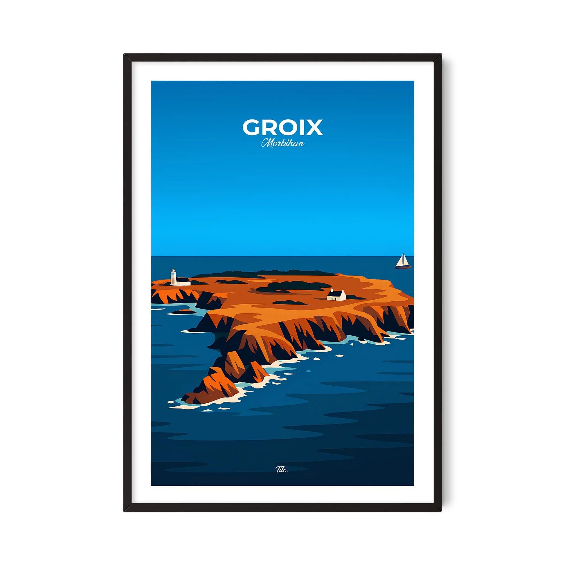 Affiche Groix - Poster vintage, impression artistique murale