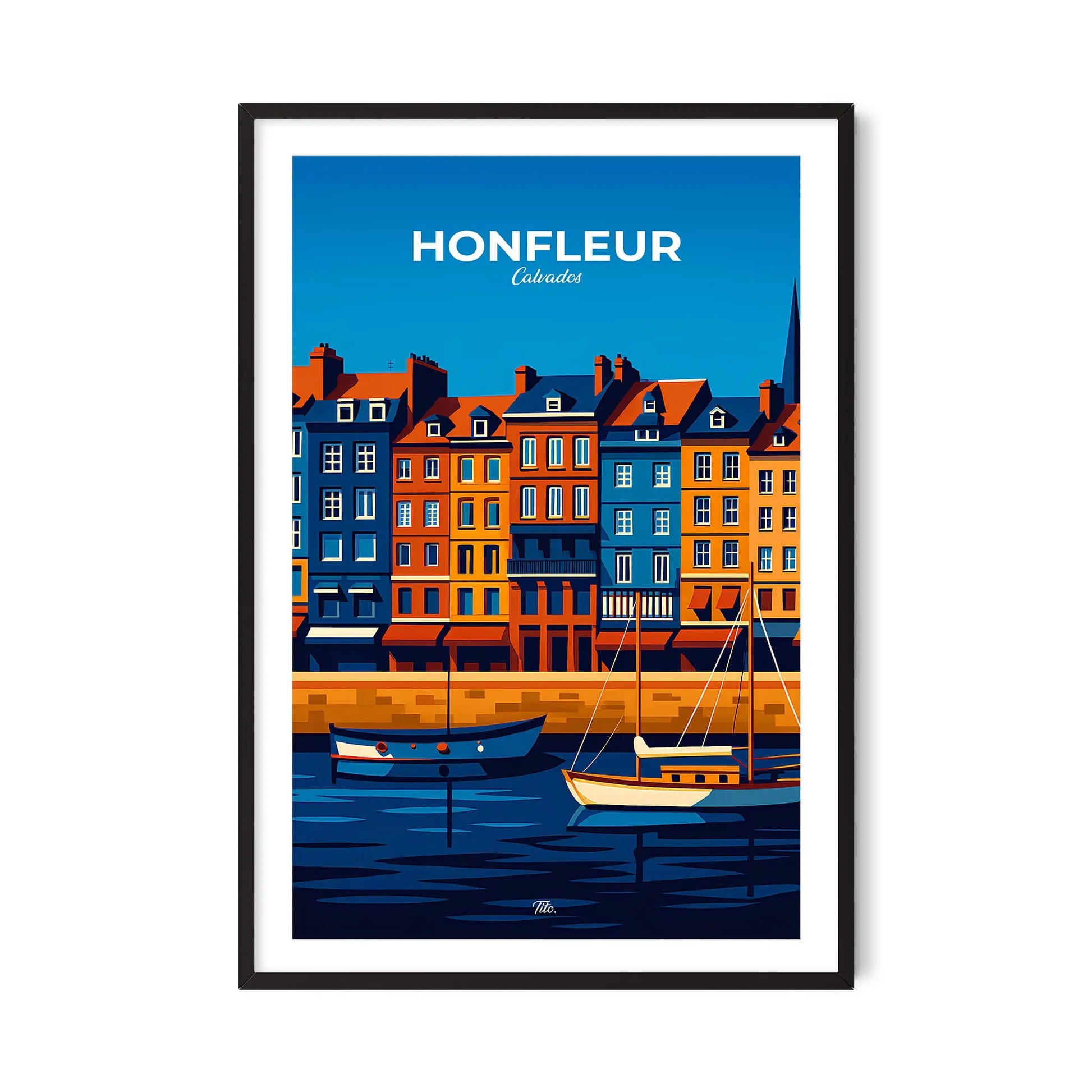 Affiche Honfleur - Poster vintage, impression artistique murale
