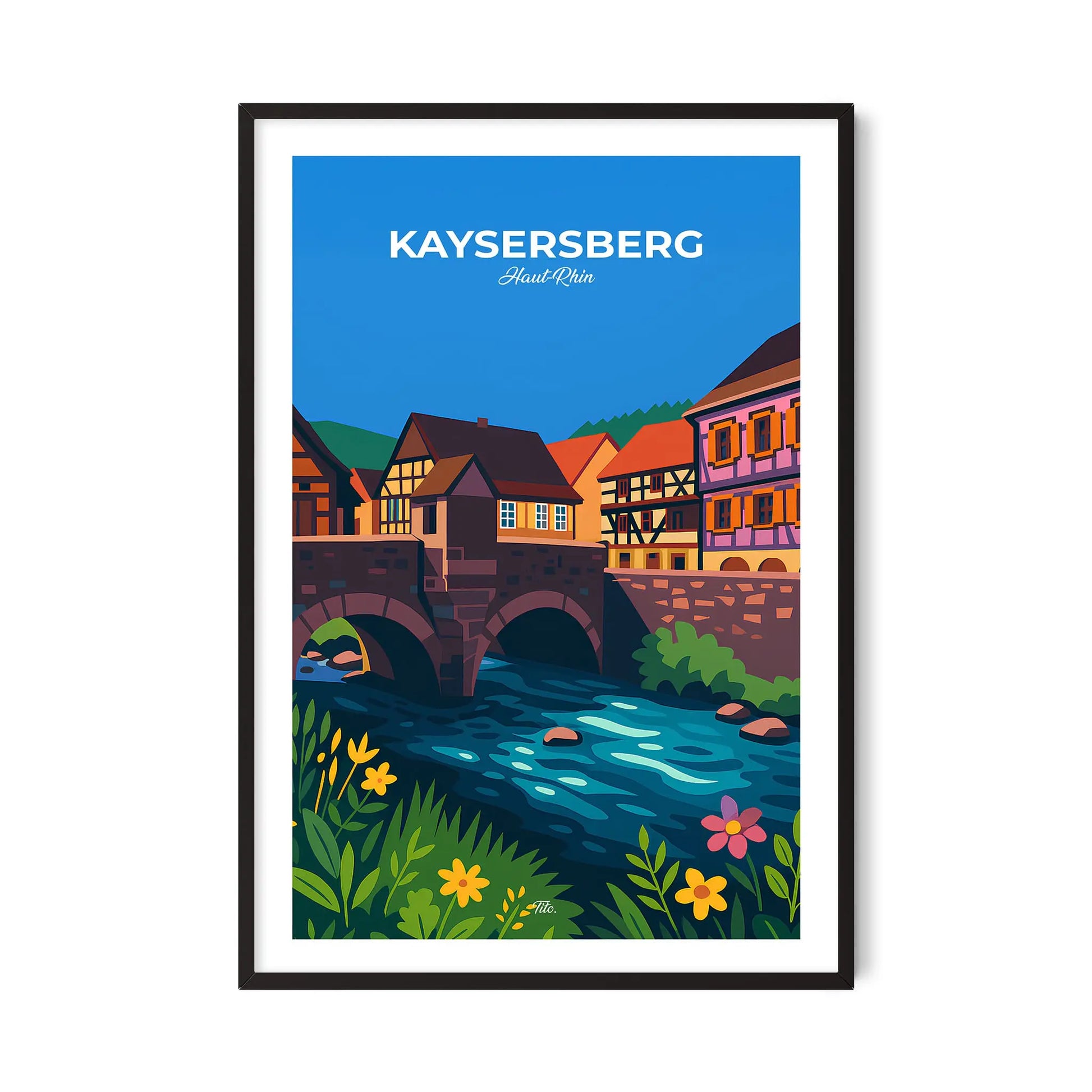 Affiche Kaysersberg - Poster vintage, impression artistique murale