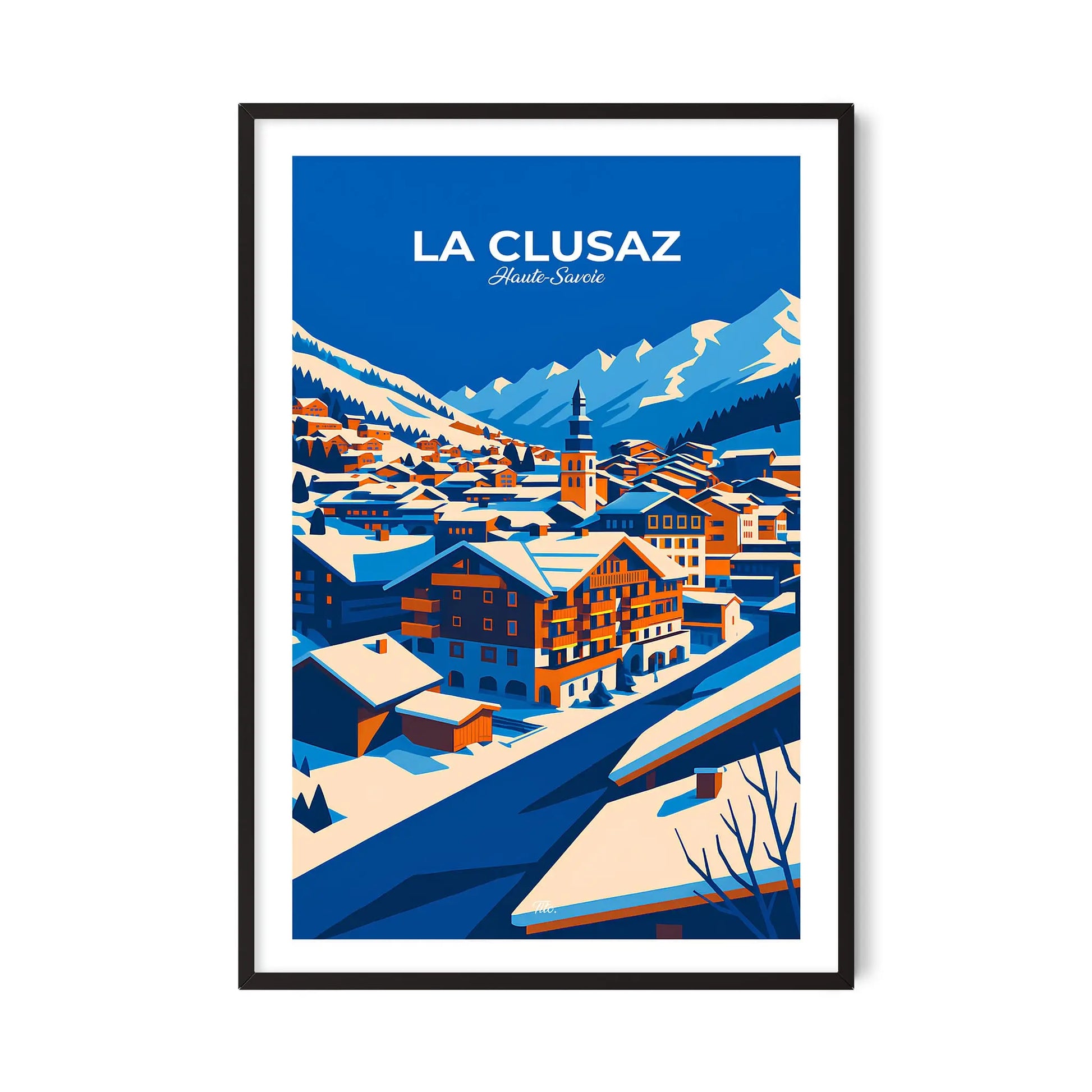 Affiche La Clusaz - Poster vintage, impression artistique murale