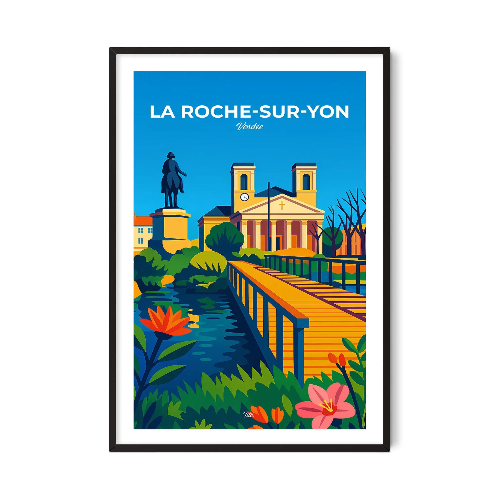 Affiche La Roche-sur-Yon - Poster vintage, impression artistique murale