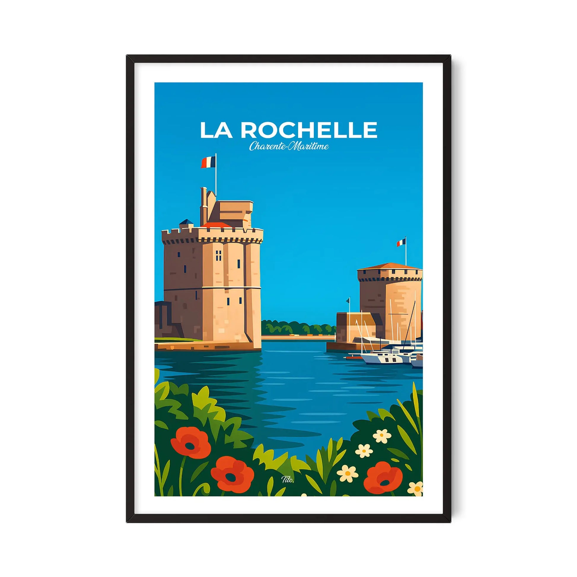 Affiche La Rochelle - Poster vintage, impression artistique murale