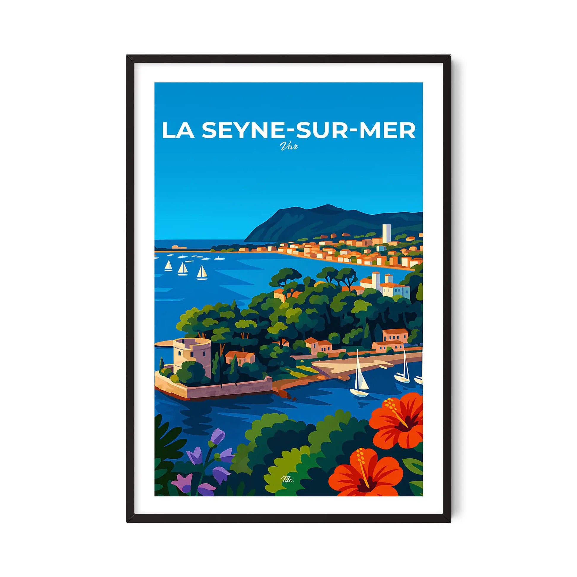 Affiche La Seyne-sur-Mer - Poster vintage, impression artistique murale