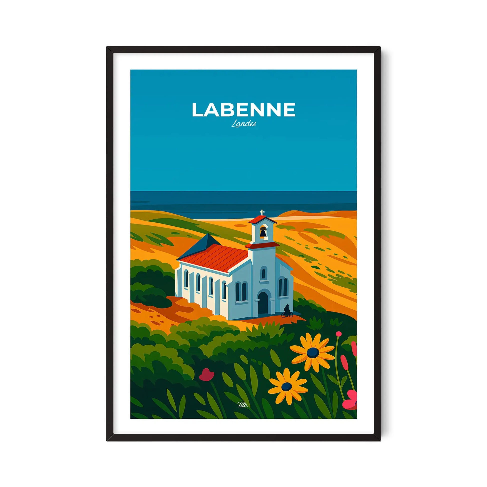 Affiche Labenne - Poster vintage, impression artistique murale
