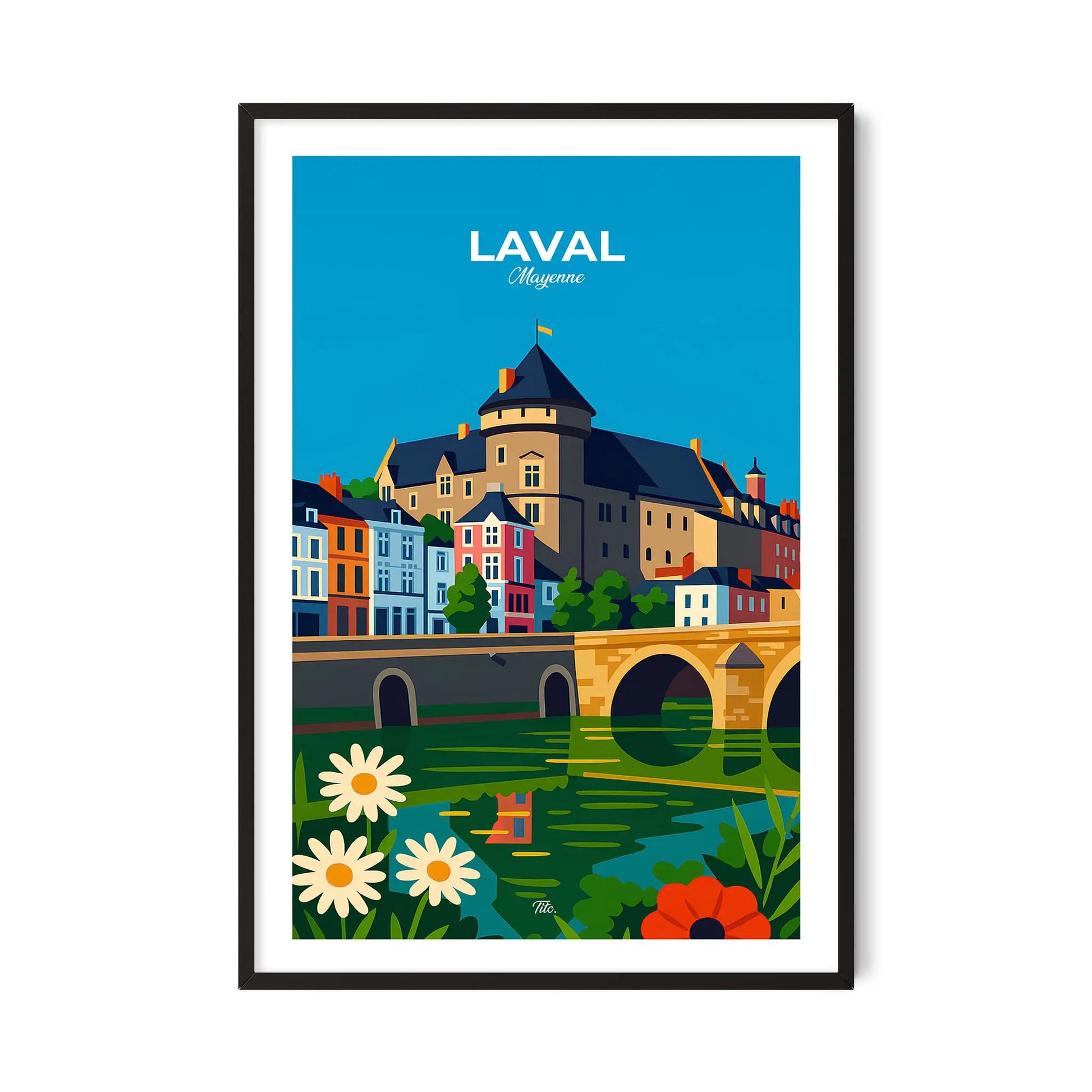 Affiche Laval - Poster vintage, impression artistique murale