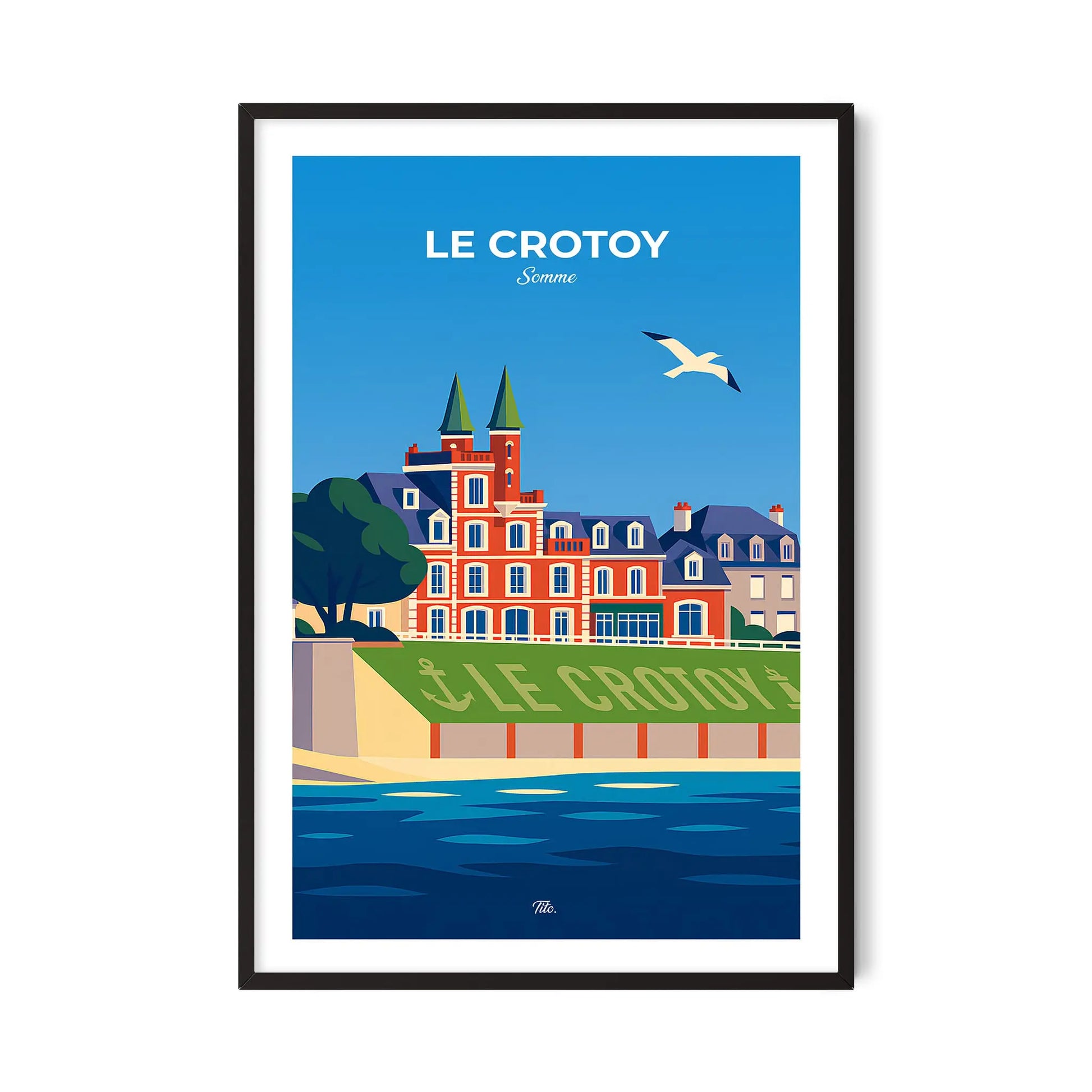 Affiche Le Crotoy - Poster vintage, impression artistique murale