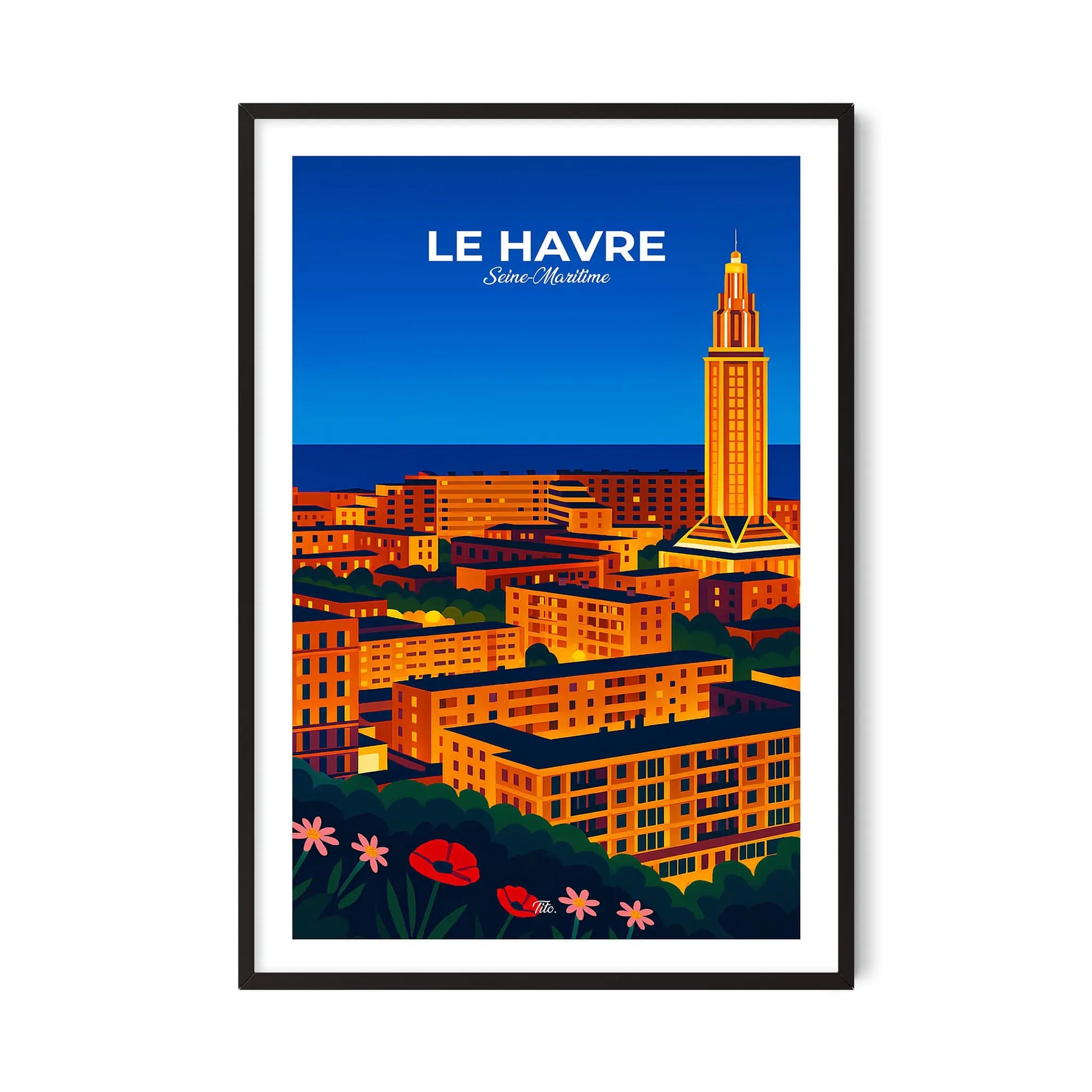 Affiche Le Havre - Poster vintage, impression artistique murale