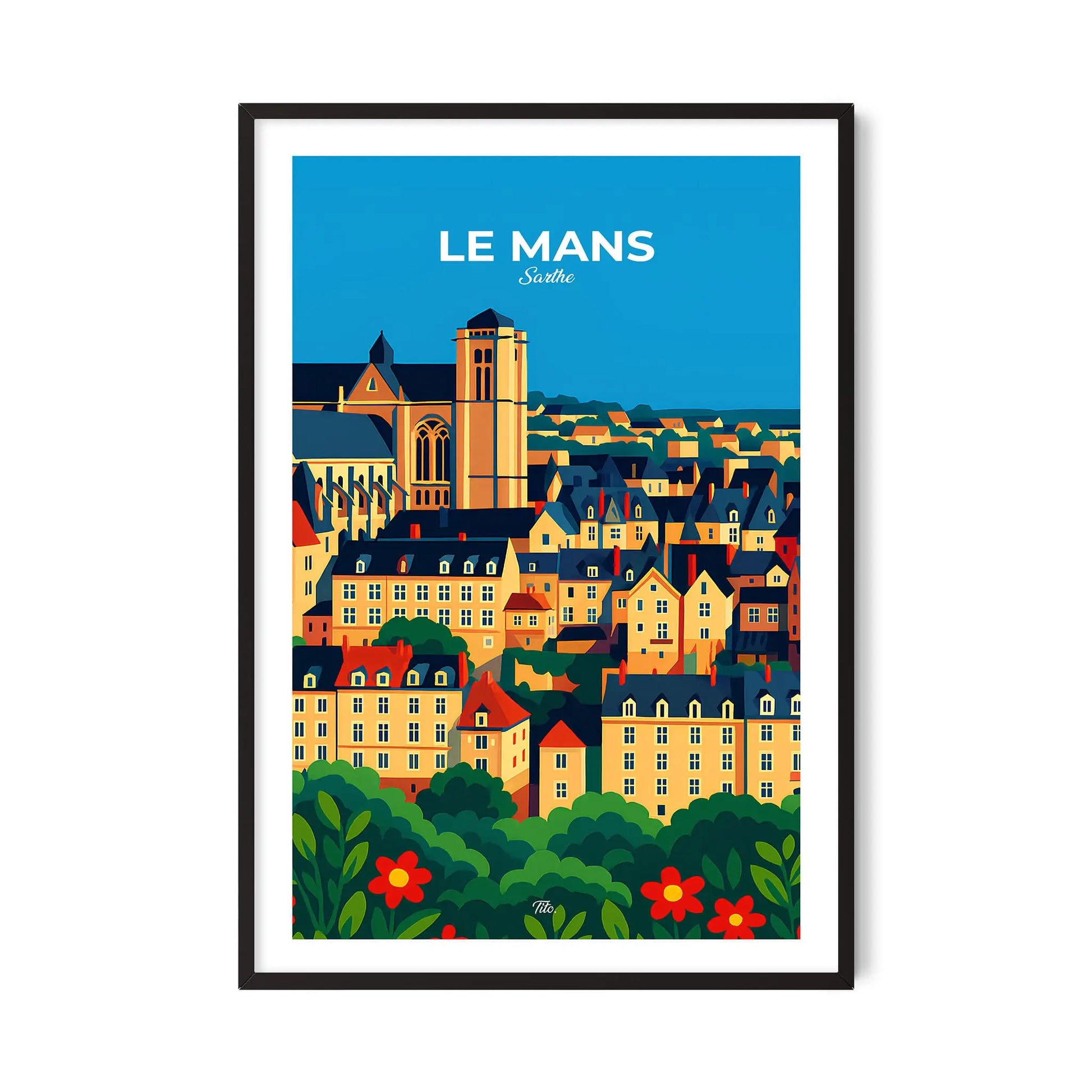 Affiche Le Mans - Poster vintage, impression artistique murale