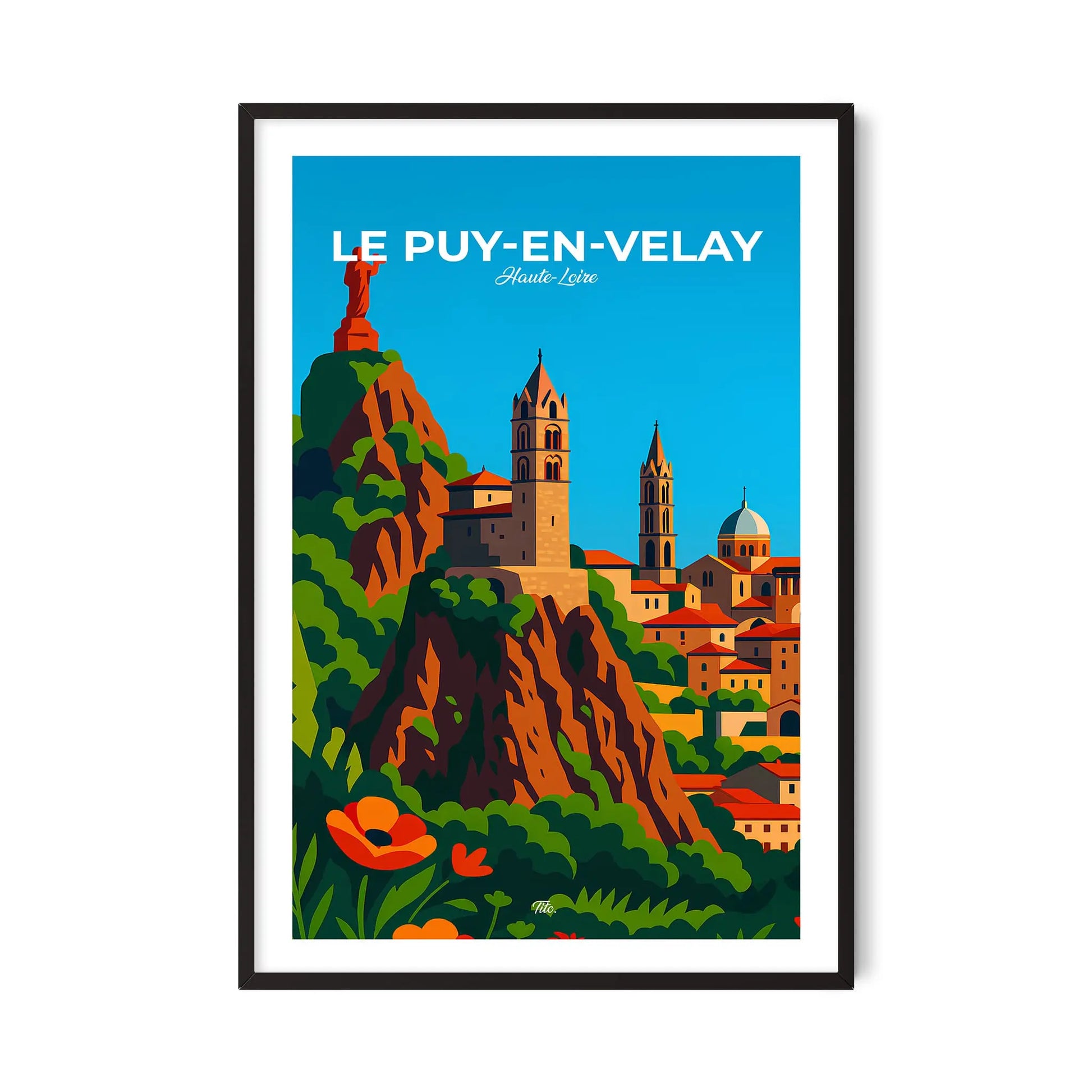 Affiche Le Puy-en-Velay - Poster vintage, impression artistique murale