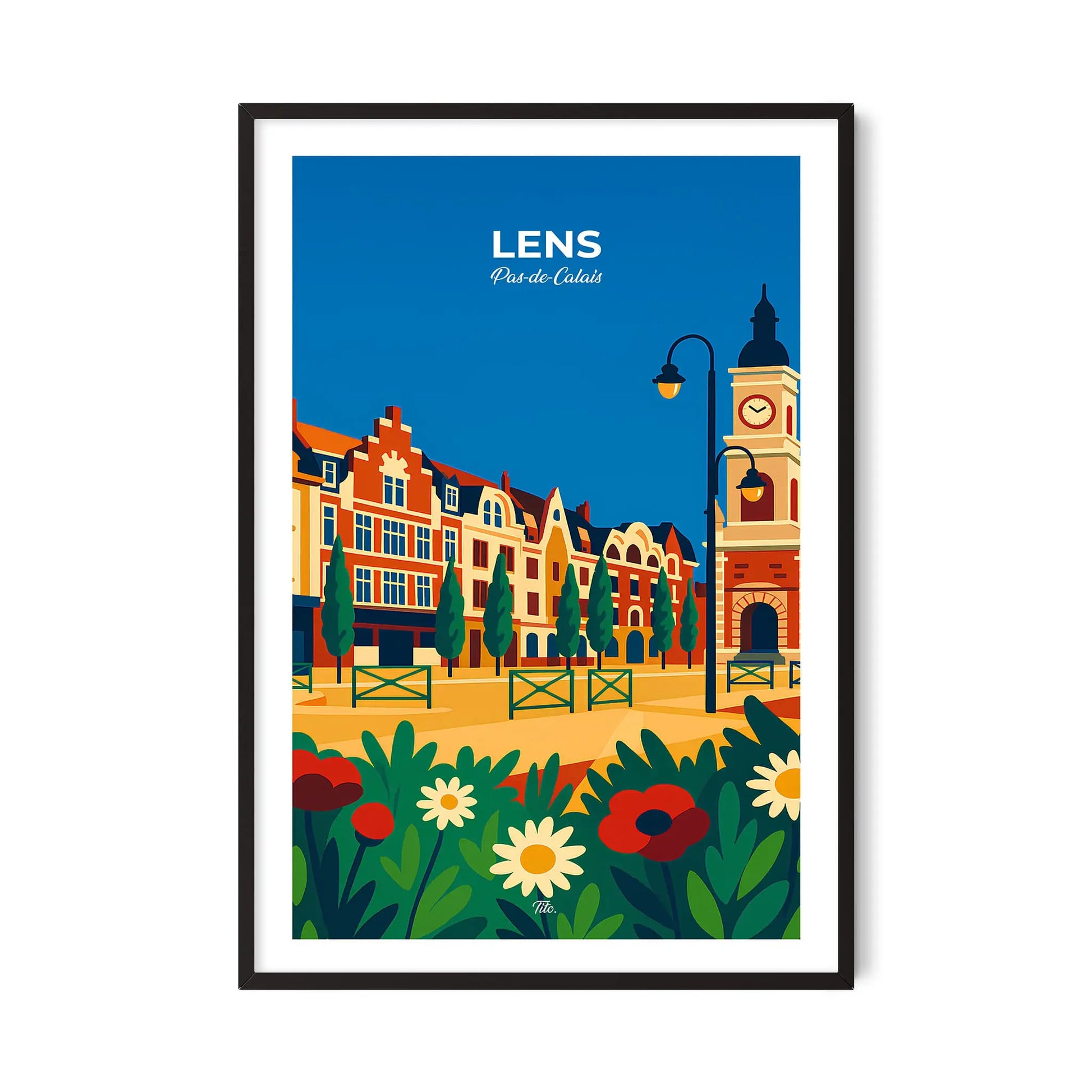 Affiche Lens - Poster vintage, impression artistique murale