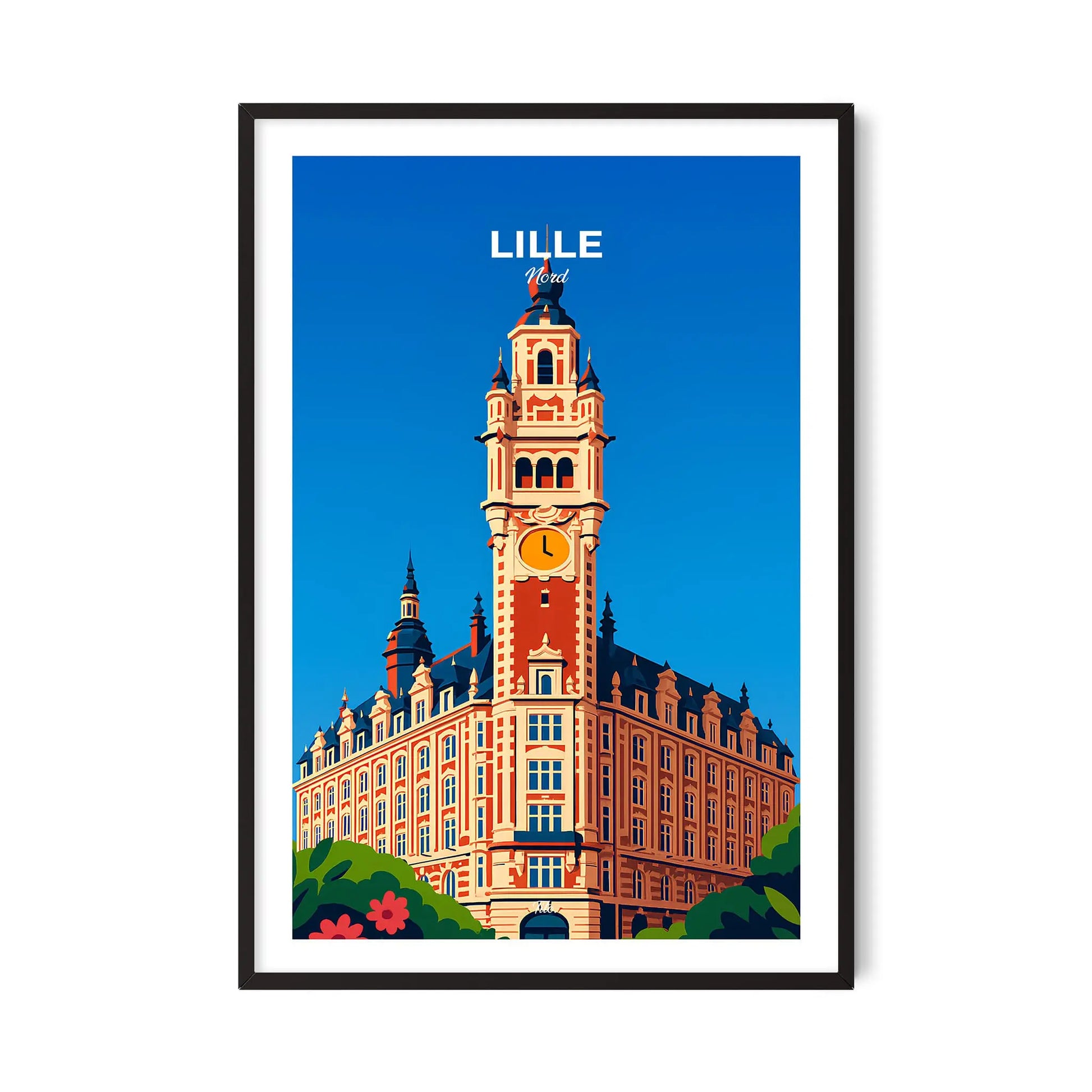 Affiche Lille - Poster vintage, impression artistique murale