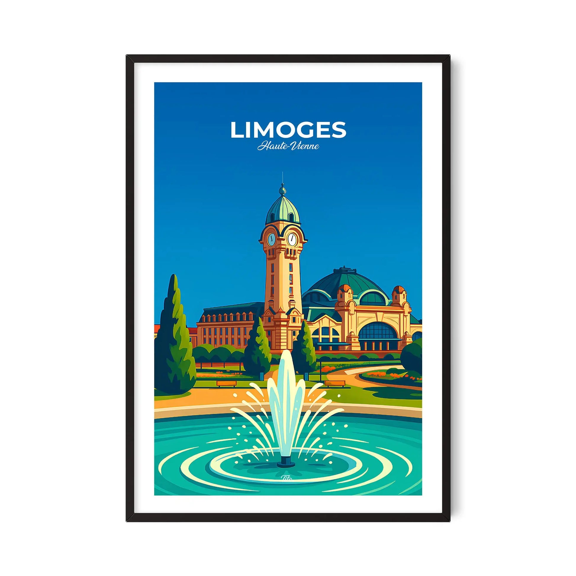 Affiche Limoges - Poster vintage, impression artistique murale