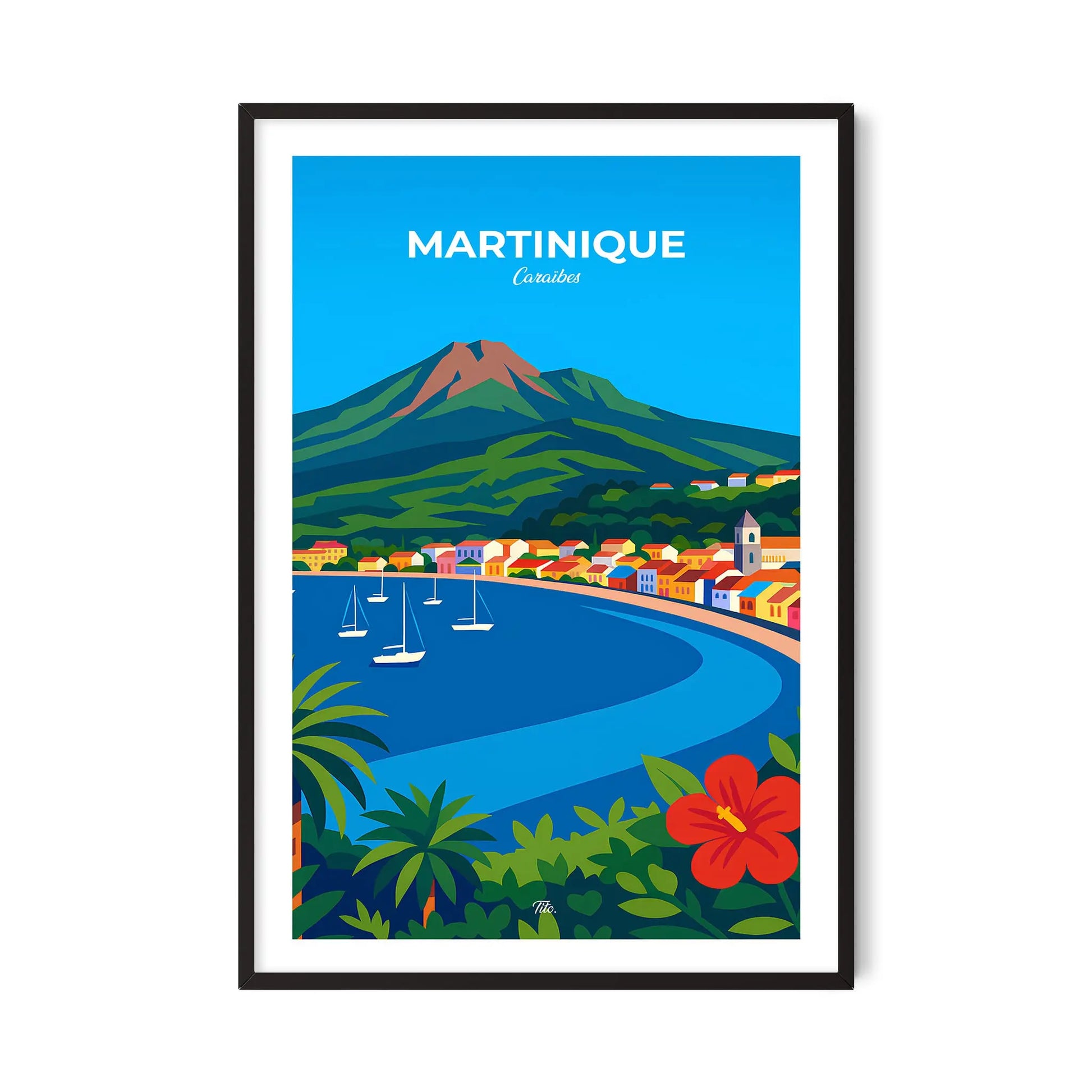 Affiche Martinique - Poster vintage, impression artistique murale