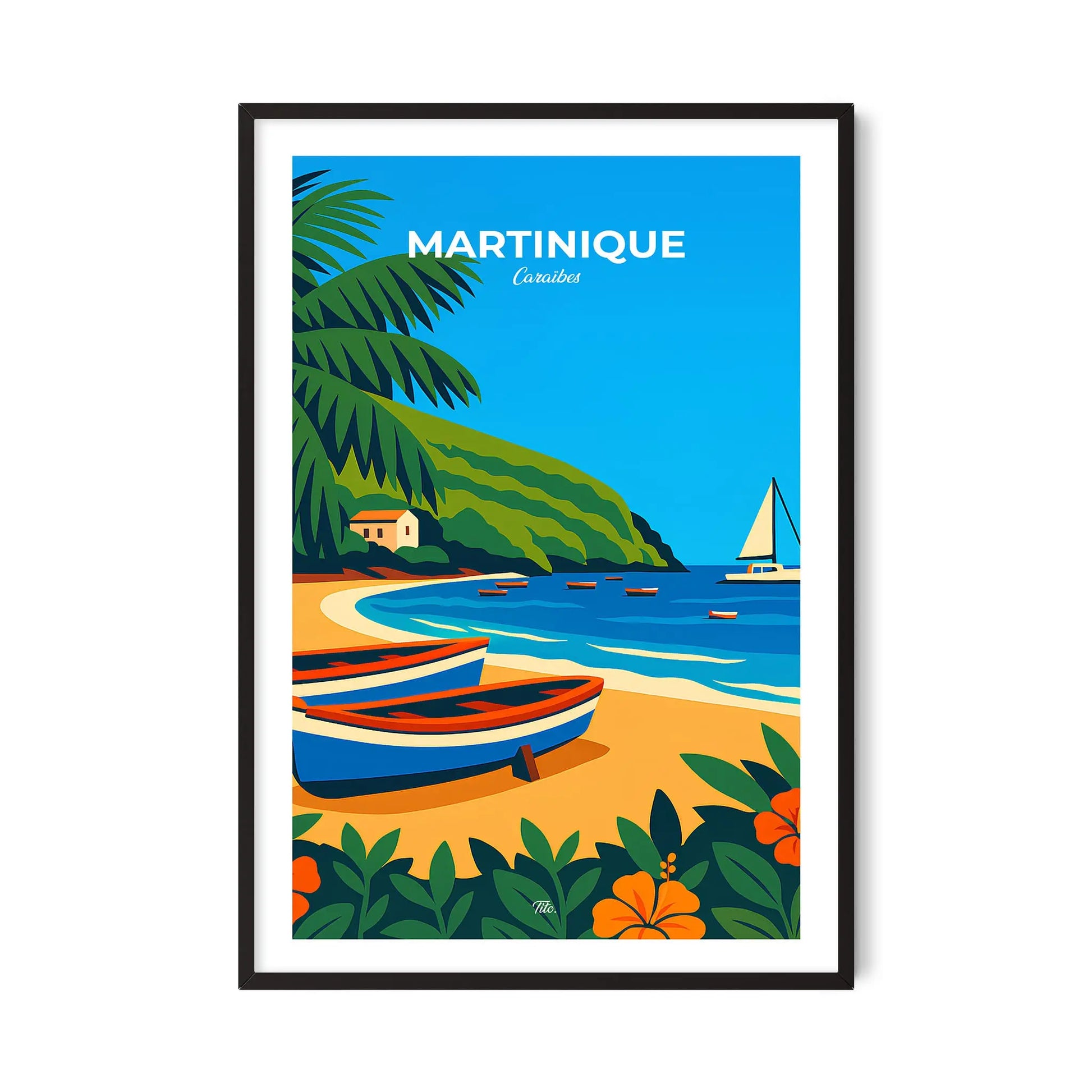 Affiche Martinique - Poster vintage, impression artistique murale