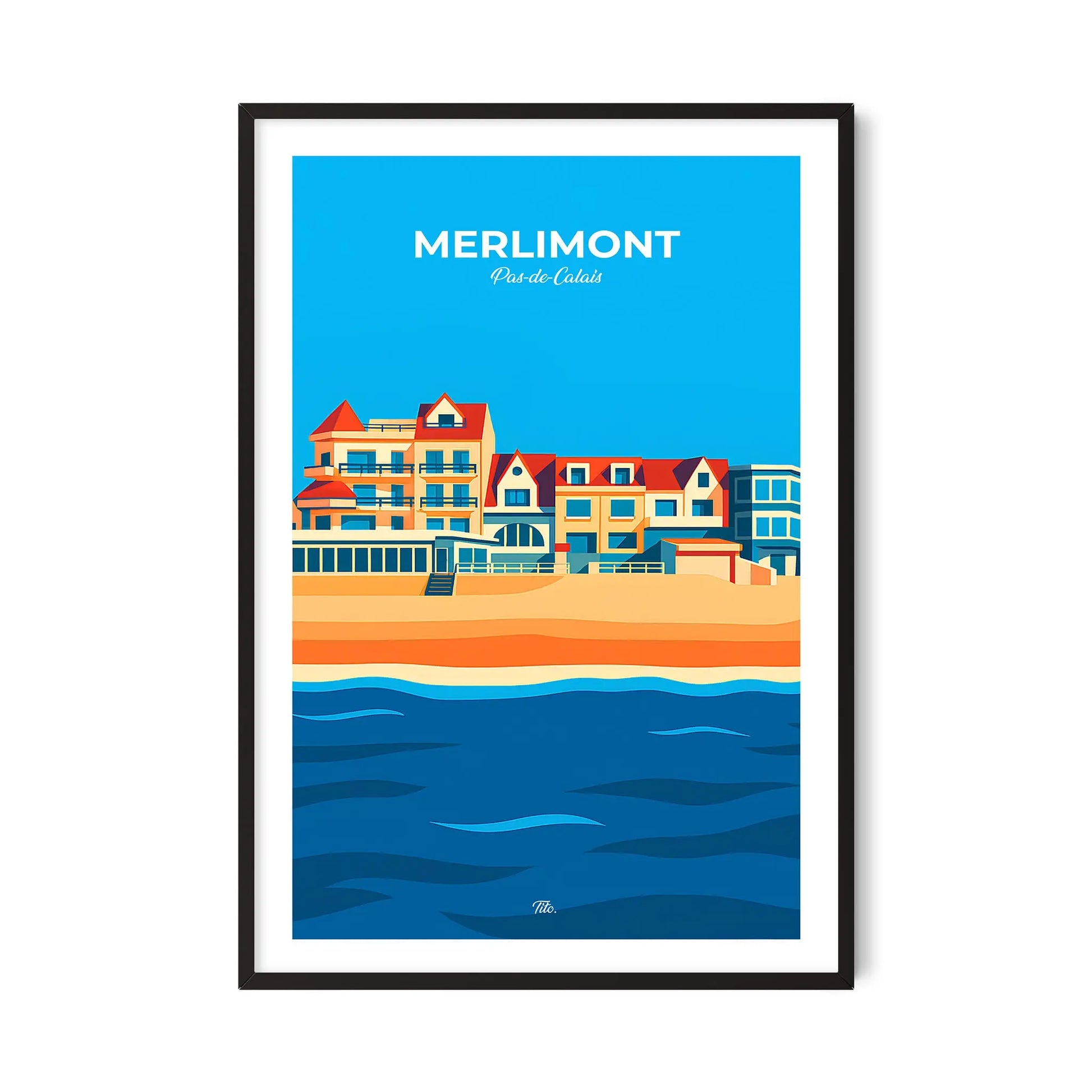 Affiche Merlimont - Poster vintage, impression artistique murale
