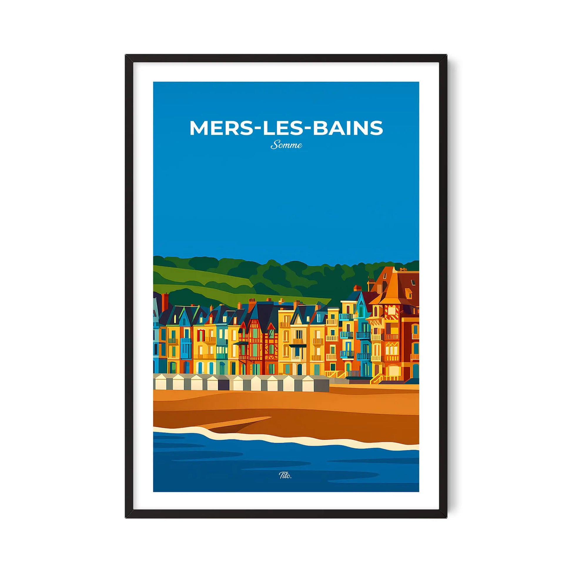 Affiche Mers-les-Bains - Poster vintage, impression artistique murale