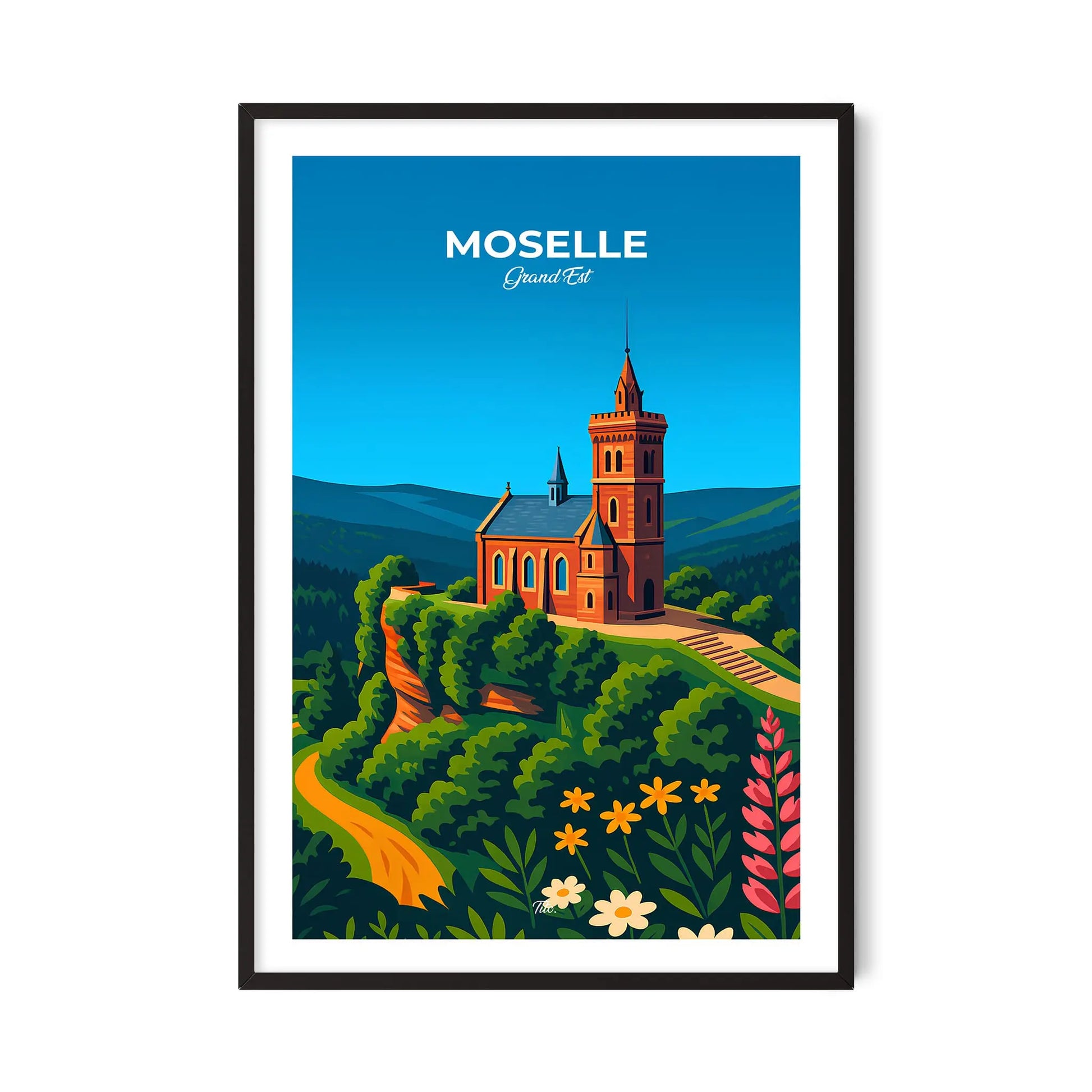 Affiche Moselle - Poster vintage, impression artistique murale