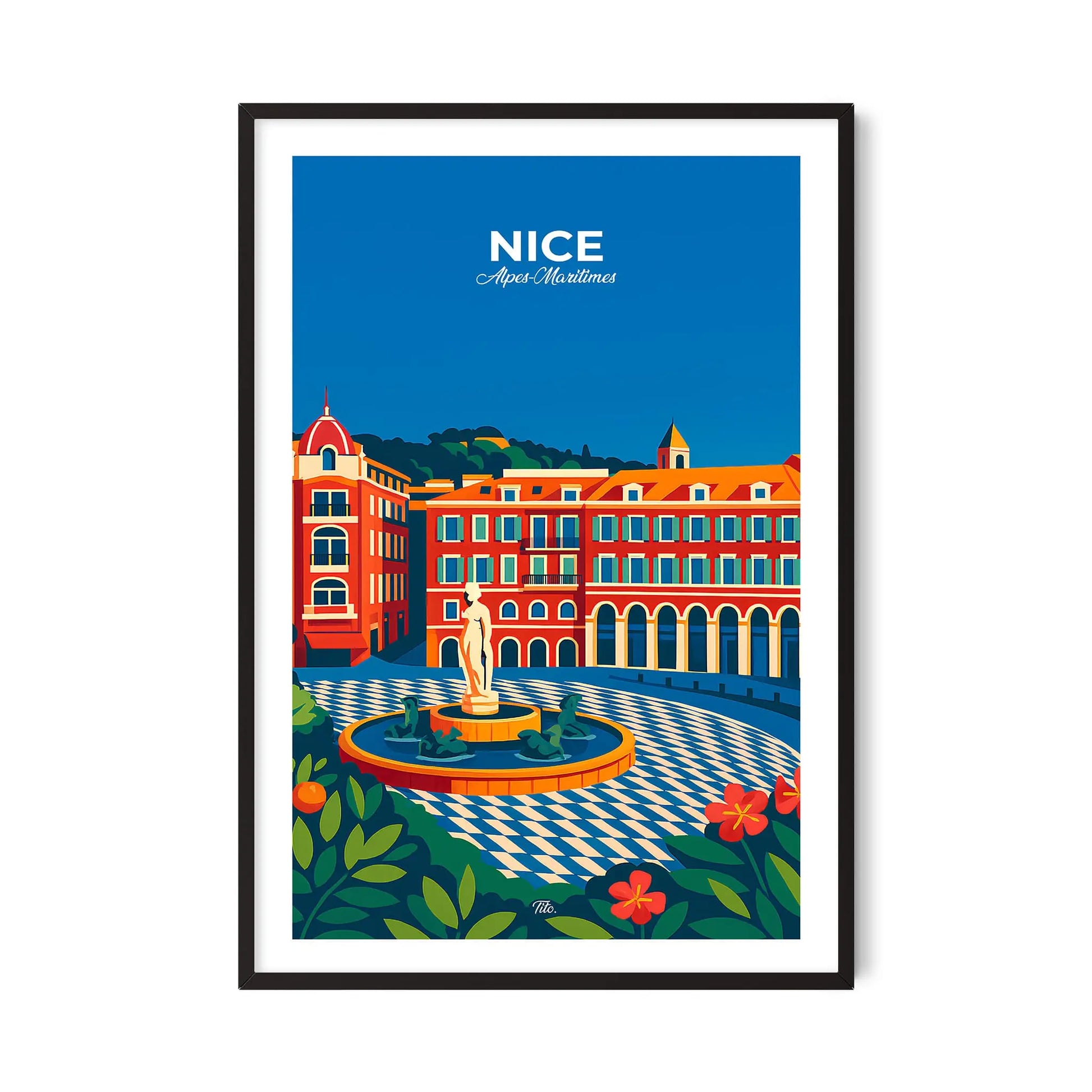 Affiche Nice - Poster vintage, impression artistique murale