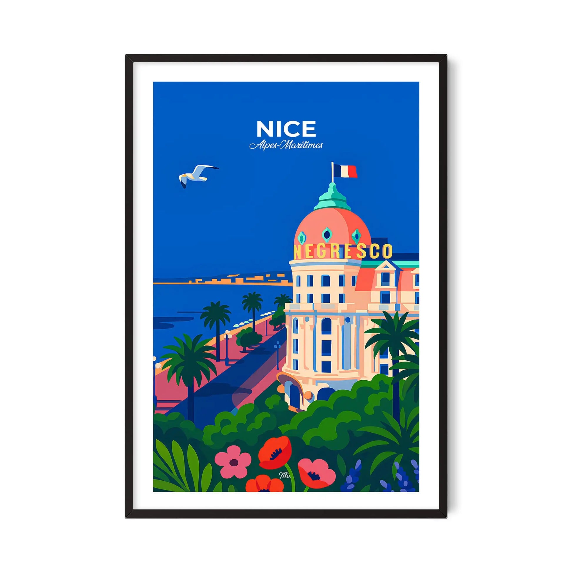 Affiche Nice - Poster vintage, impression artistique murale
